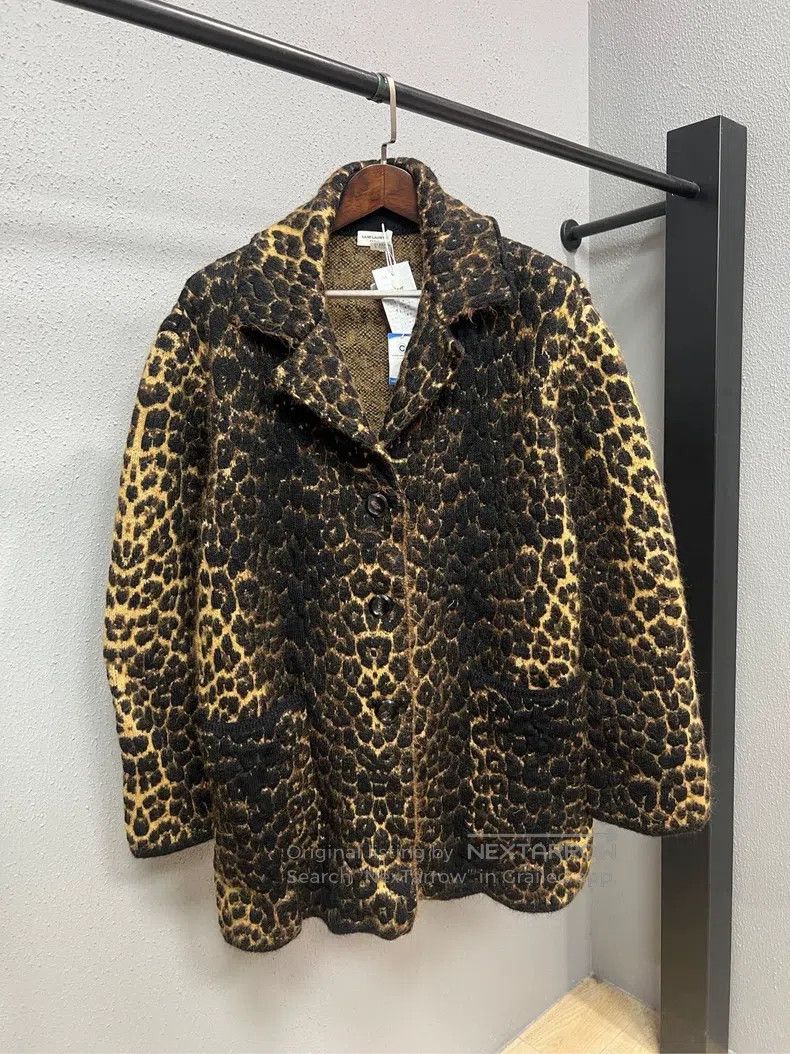 Saint Laurent Paris Saint Laurent Paris Leopard Print Mixed Fabric Wool Coat Size US XS / EU 42 / 0 - 1 Thumbnail