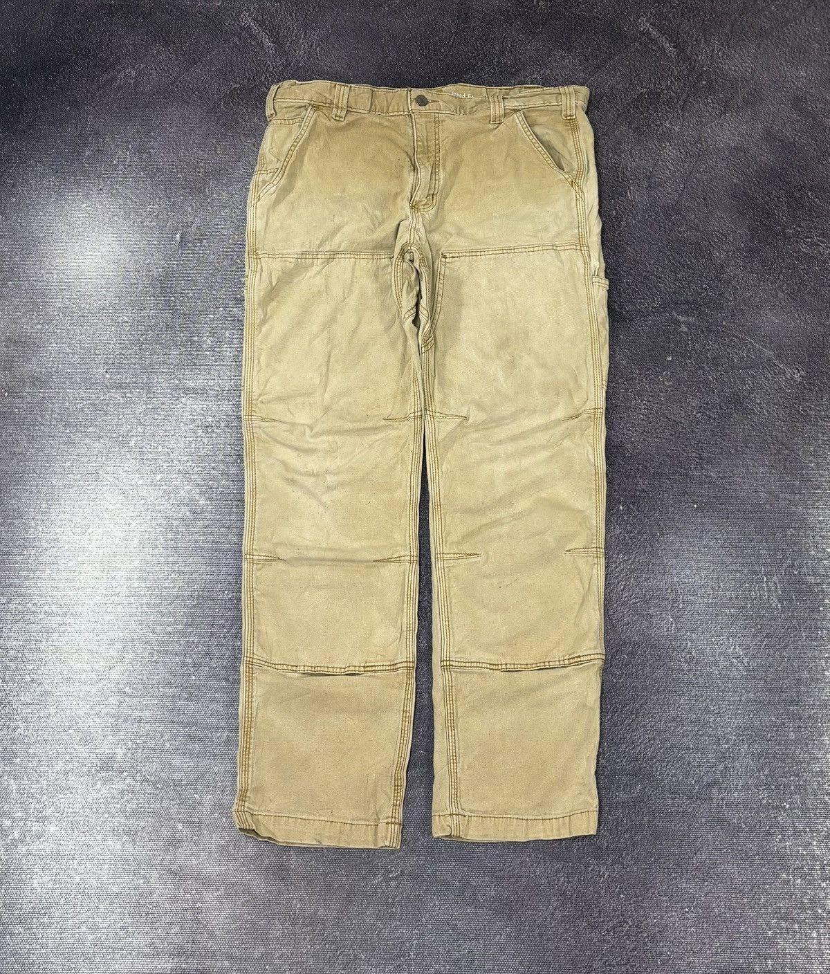 Carhartt Vintage Carhartt Double Knee USA Faded Cream Work Pants Size US 36 / EU 52 - 1 Thumbnail
