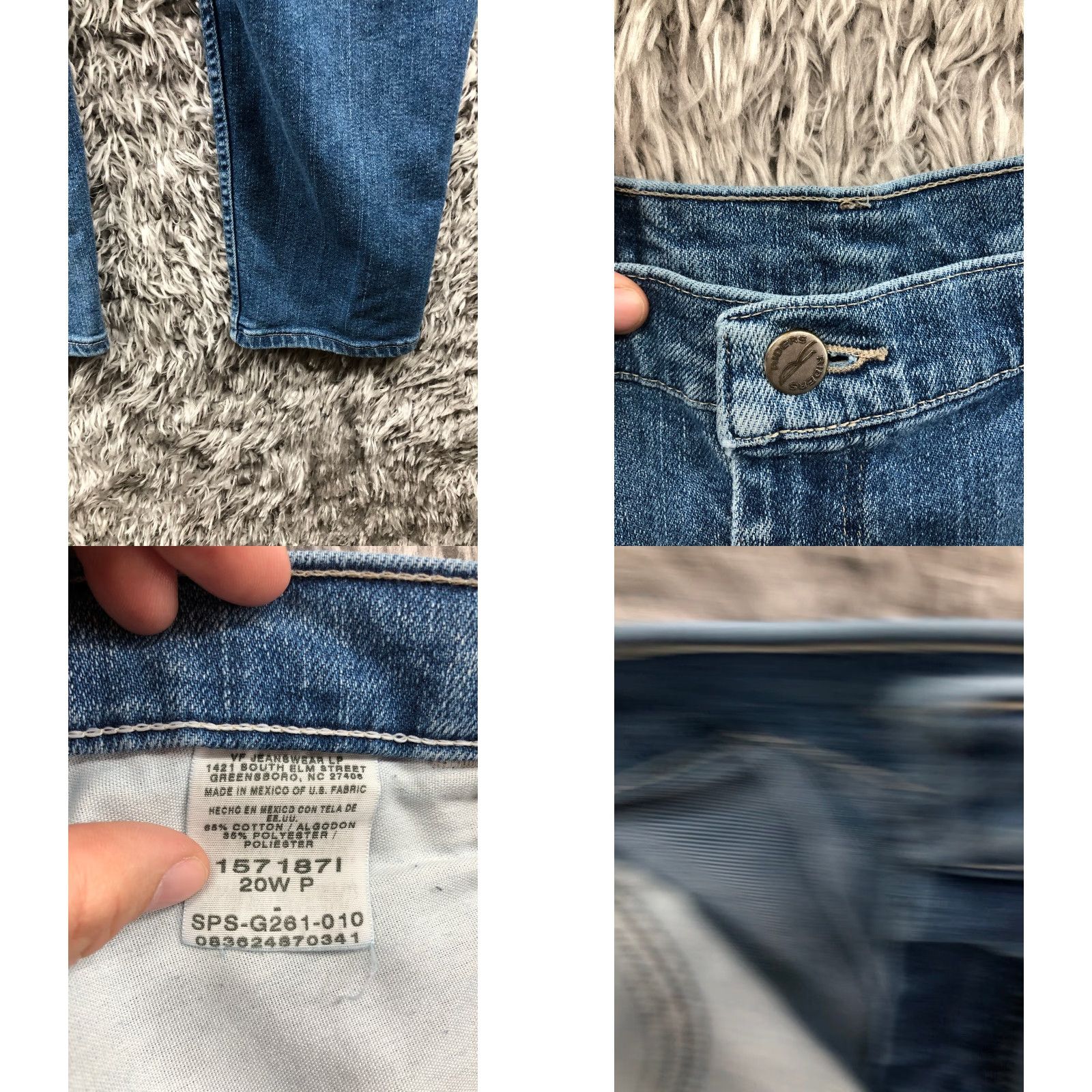 Vintage Riders Plus Size 20W Jeans Dark Wash Blue Denim High Rise 29 in Belt Loops 5-Pocket Womens Size 42" / US 20 - 8 Thumbnail