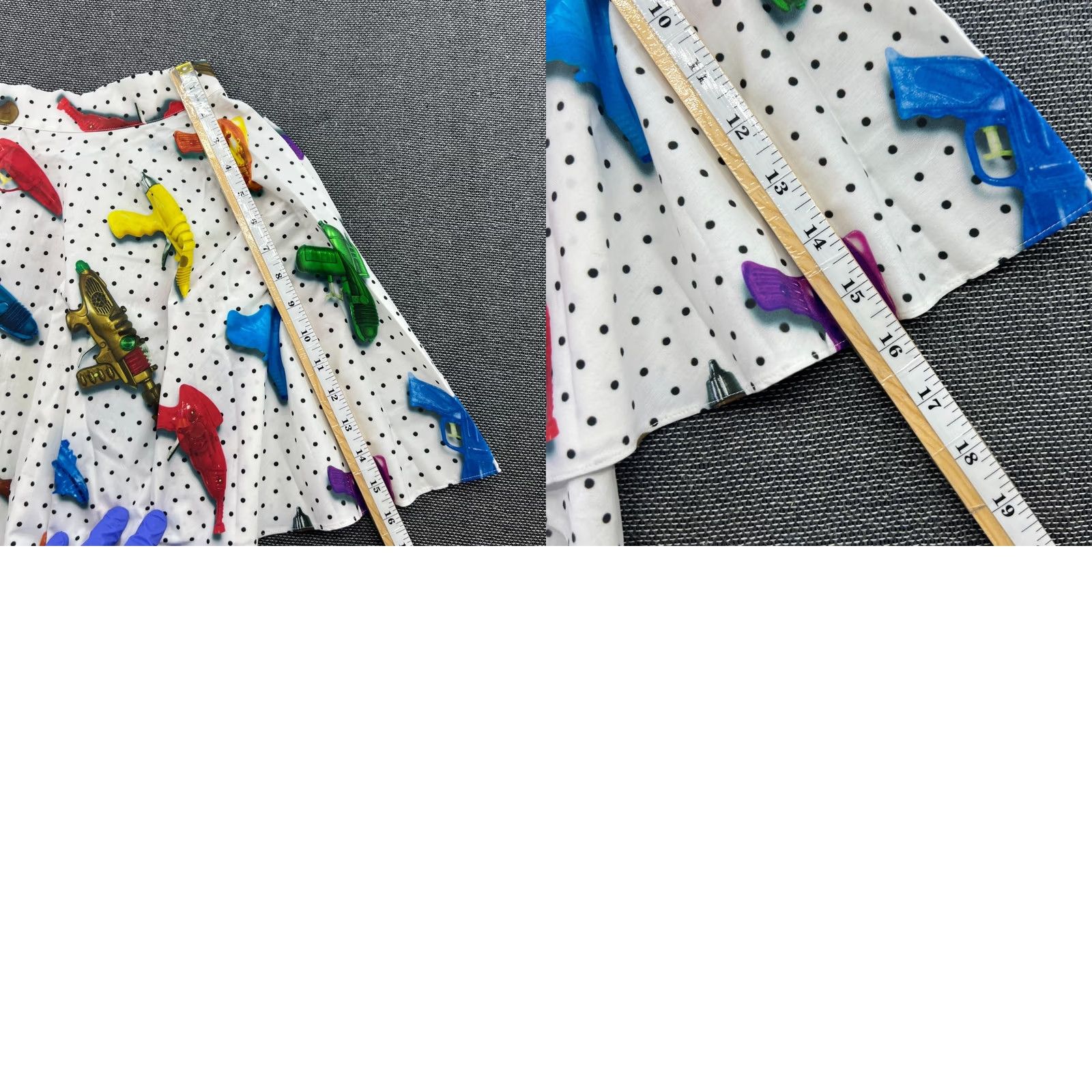 Jeremy Scott Jeremy Scott Skirt Womens US 10 White Polka Toy Water Gun Pistol Size 30" / US 8 / IT 44 - 9 Thumbnail