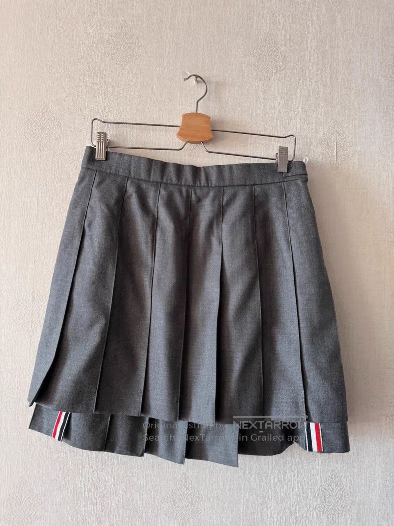 Thom Browne Thom Browne Gray Wool Pleated Short Skirt Size 28" / US 6 / IT 42 - 1 Thumbnail
