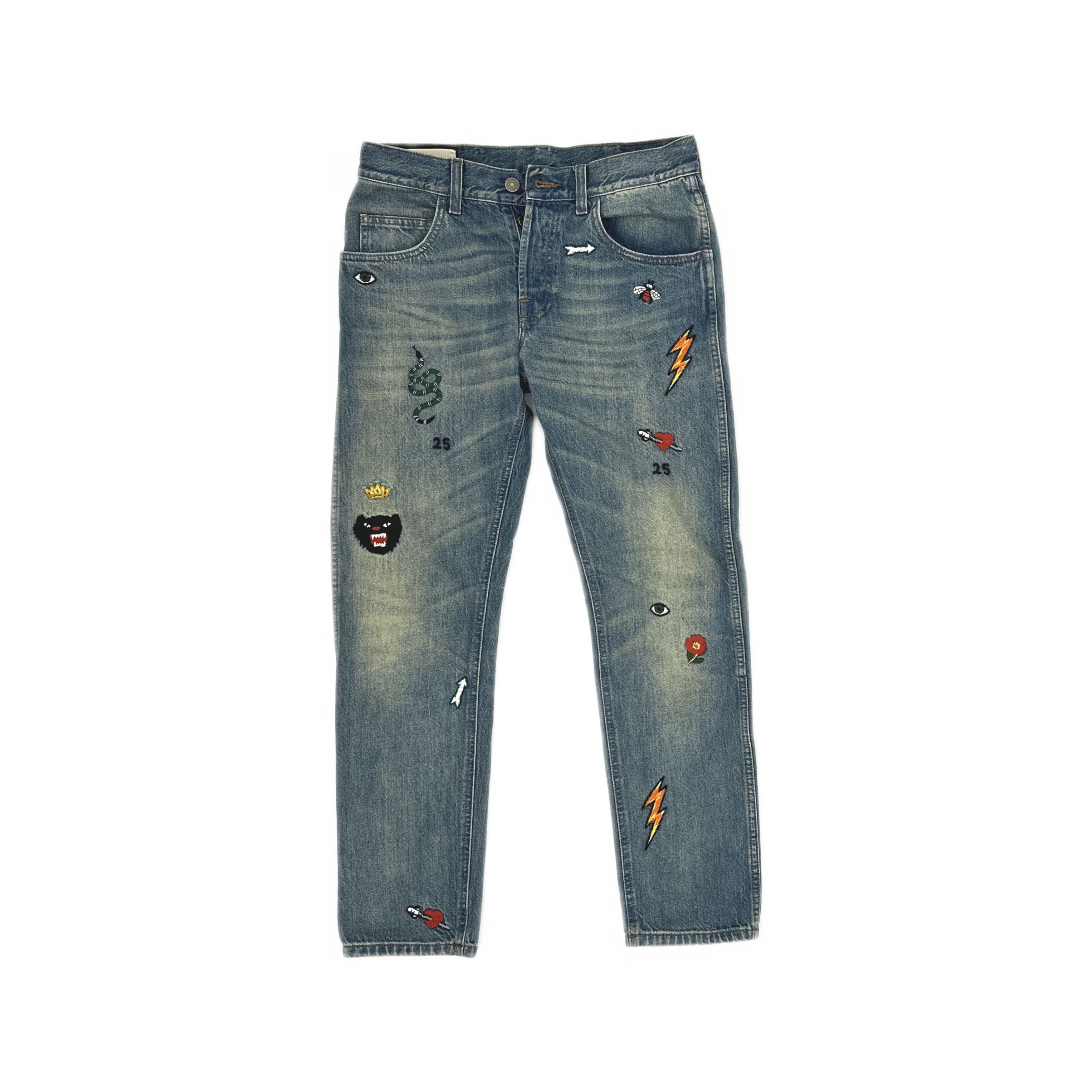 Gucci Gucci Embroidered Patch Denim Jeans Size 30 Size US 30 / EU 46 - 1 Thumbnail