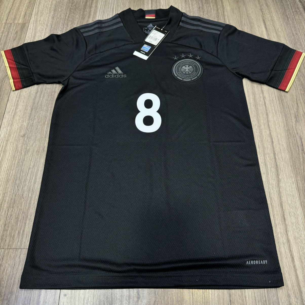 Adidas Germany 19/20 all black away shirt #8 Kroos (Bnwt) Size US XS / EU 42 / 0 - 1 Thumbnail