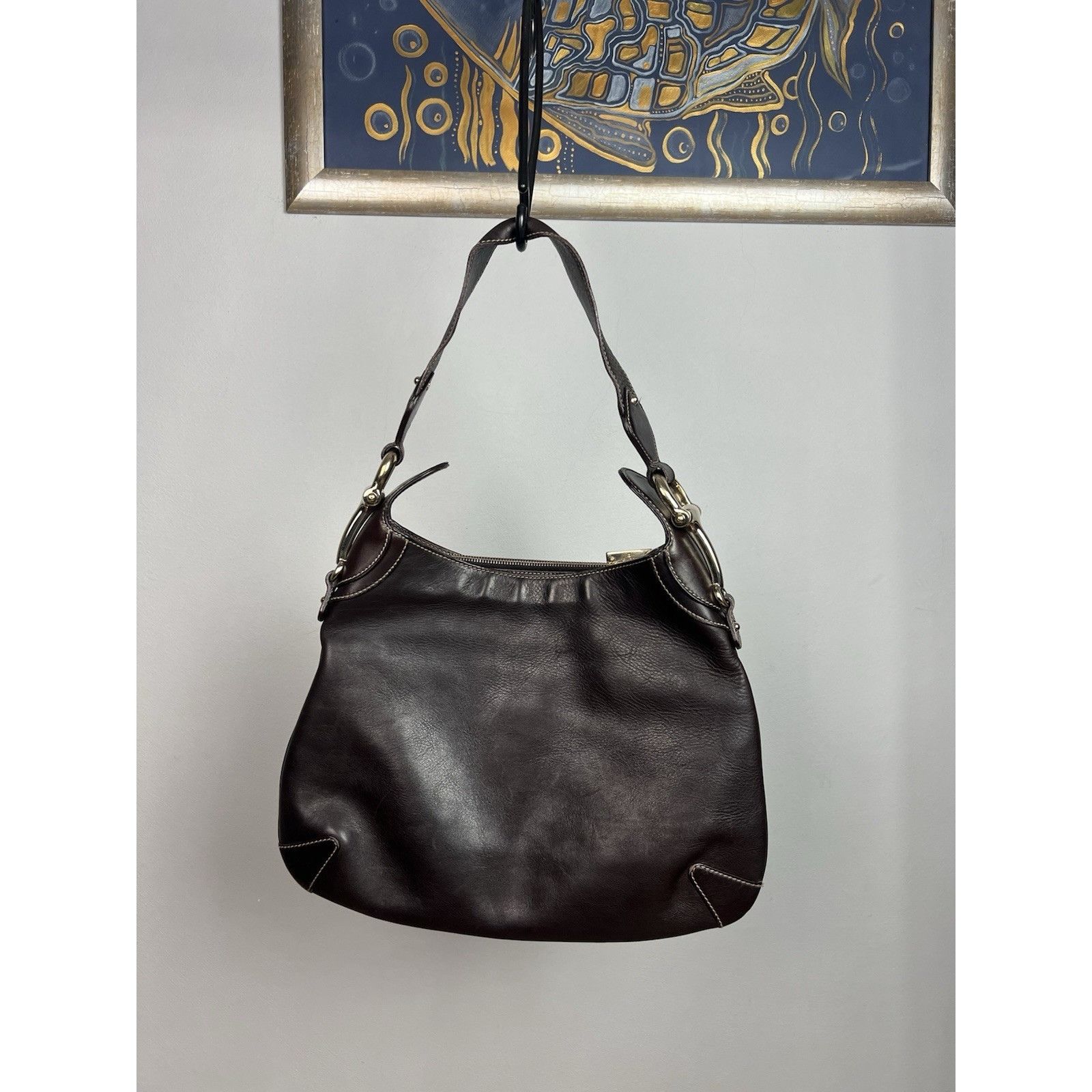 Gucci Gucci Creole Horsebit Dark Brown Leather Hobo Shoulder Bag Size ONE SIZE - 2 Thumbnail