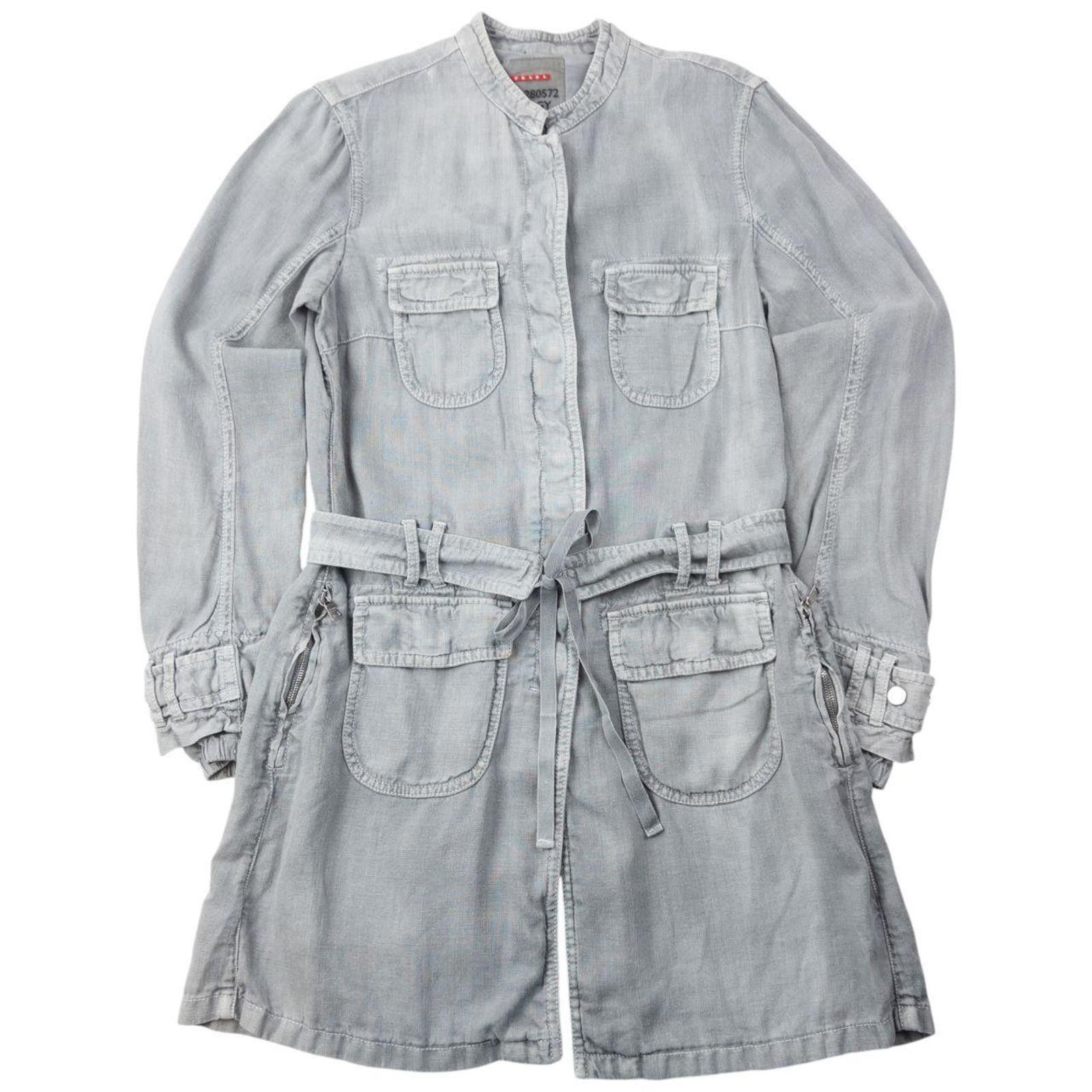Prada Vintage 2000s Prada Sport Belt Waist Linen Jacket Womens L Size US L / EU 52-54 / 3 - 1 Thumbnail