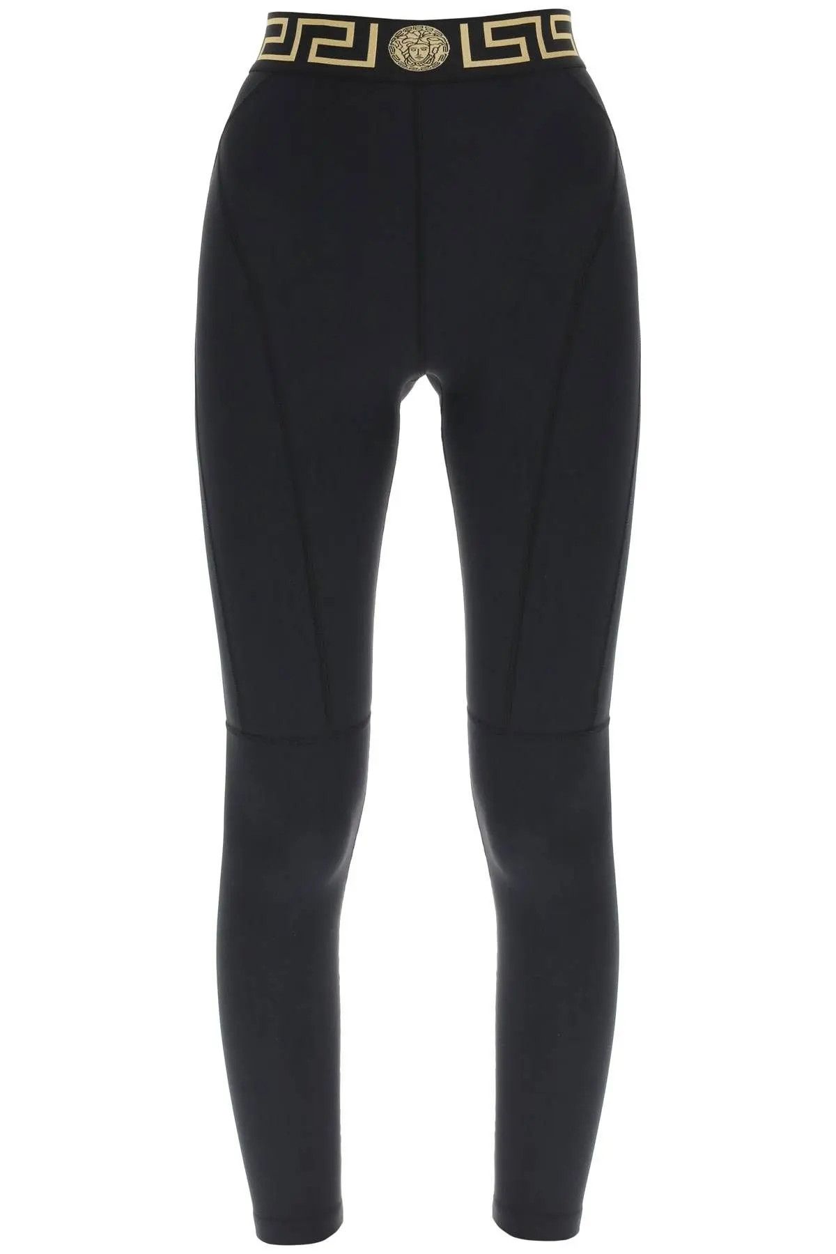 image of Versace O1S22I1N1223 Greca Sports Leggins In Black, Women's (Size 32)