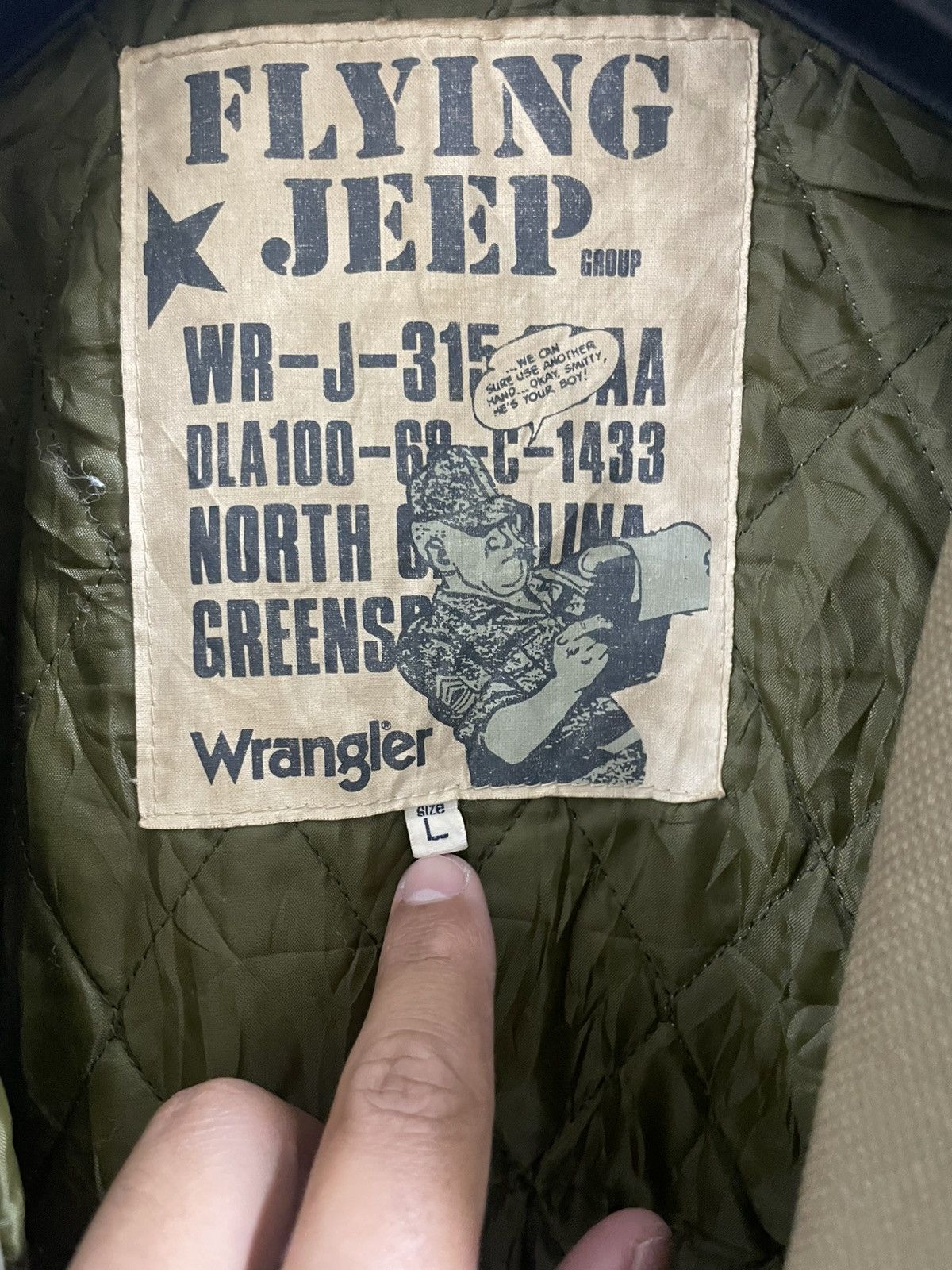 Wrangler Rare vintage 80s flying jeep jacket duck canvas fabric Size US L / EU 52-54 / 3 - 6 Thumbnail
