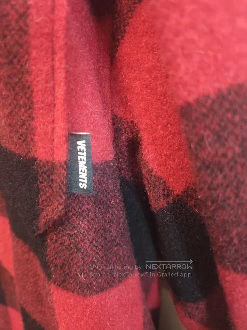 Vetements VETEMENTS Red and Black Plaid Fleece Shirt Jacket Size US XS / EU 42 / 0 - 2 Thumbnail