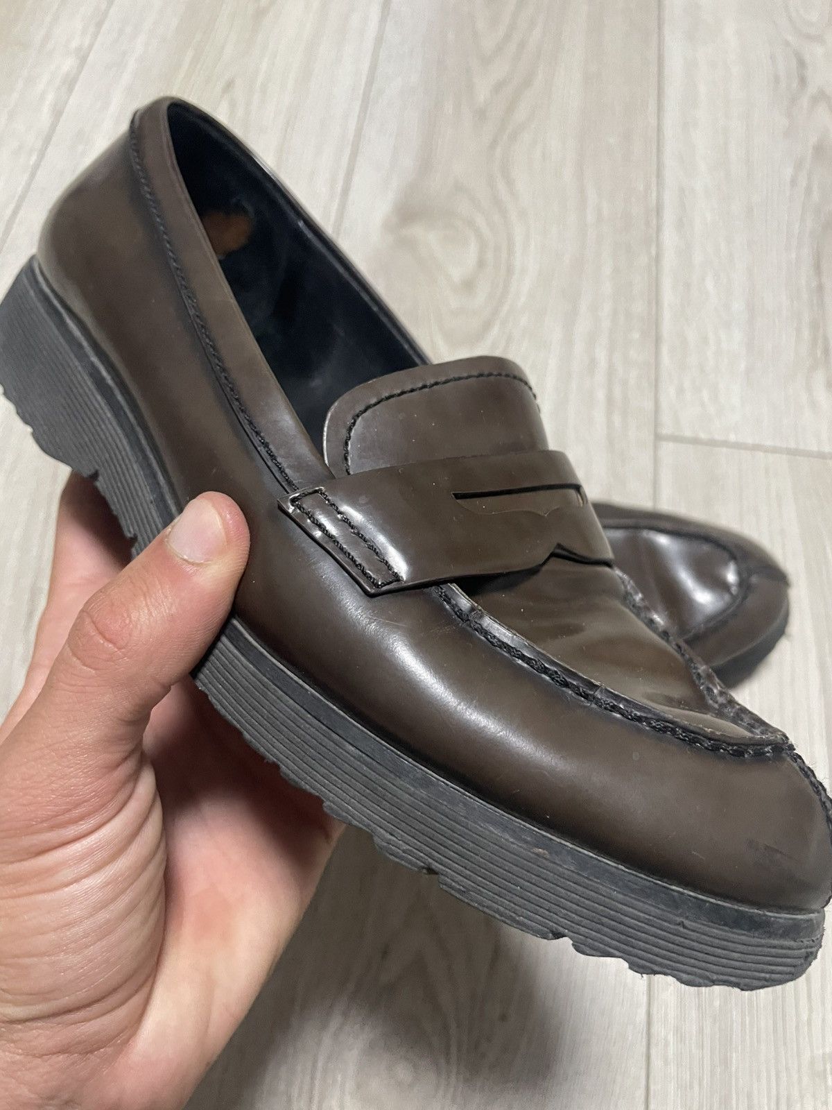 Prada × Vintage Vintage 00s Prada Spazzolato Leather Penny Loafer 3d5575 Size US 8 / IT 38 - 9 Thumbnail
