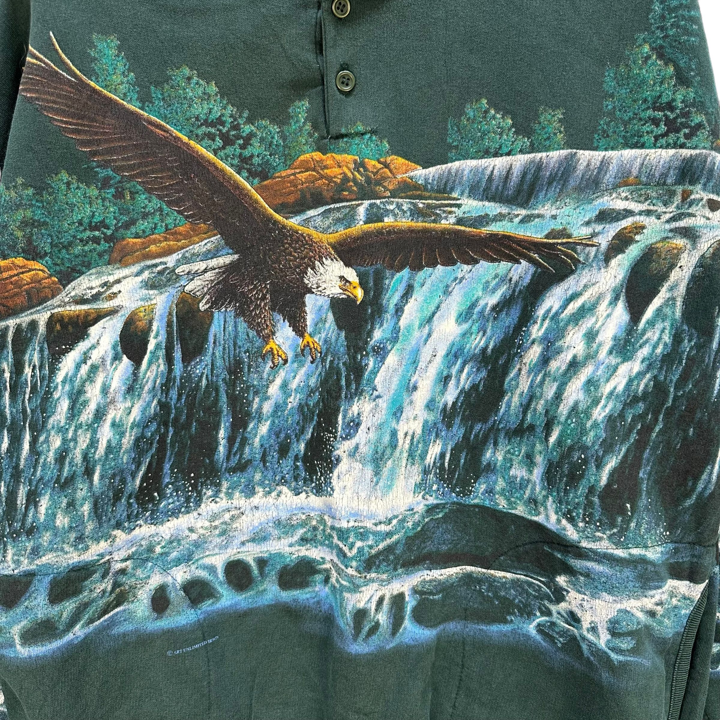 Vintage ART UNLIMITED IRWIN Eagle Nature Overprint Sweater #A3-0064 Size US L / EU 52-54 / 3 - 4 Thumbnail