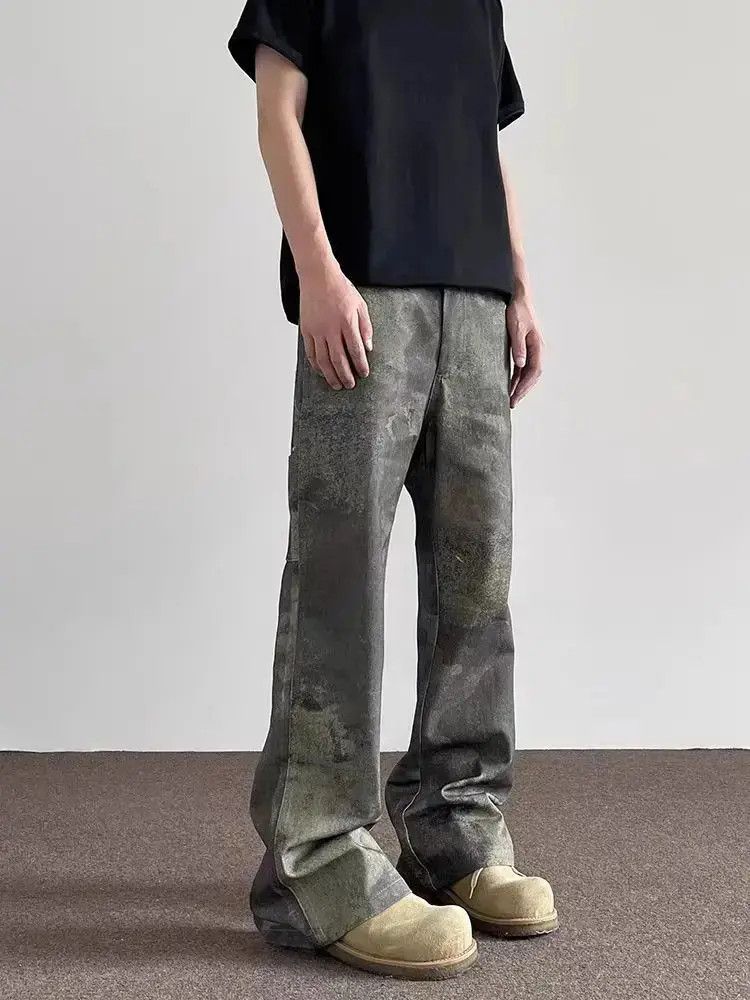 Japanese Brand Vintage washed camouflage distressed micro flare jeans Size US 32 / EU 48 - 6 Thumbnail