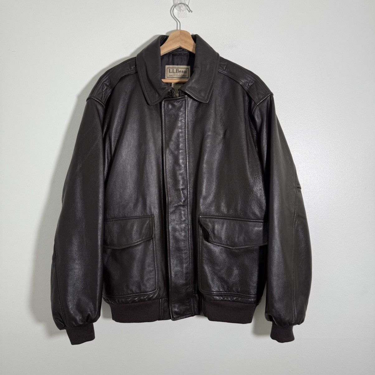 L.L. Bean Vintage LL Bean A2 Leather Flight Jacket Black Rare Sz Large Size US L / EU 52-54 / 3 - 1 Thumbnail