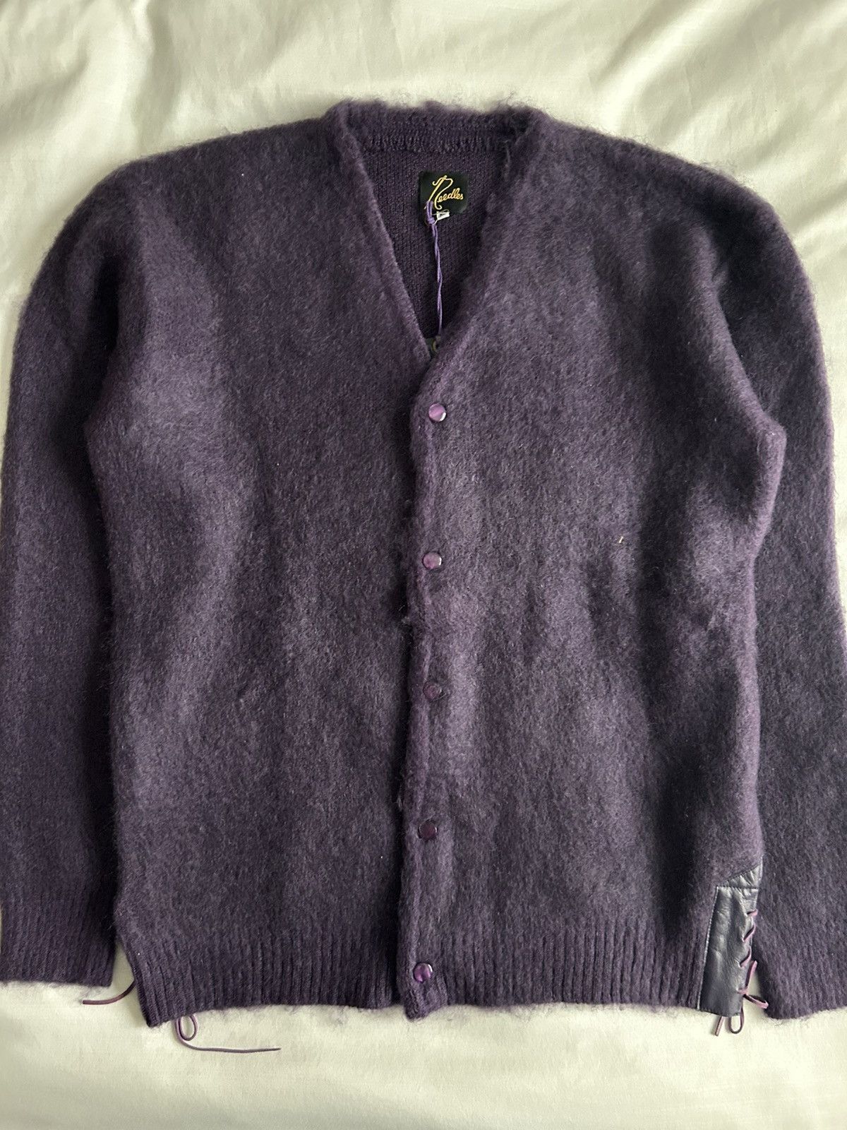 Needles Needles Mohair Cardigan Purple Wool Made in Japan Size US M / EU 48-50 / 2 - 2 Thumbnail