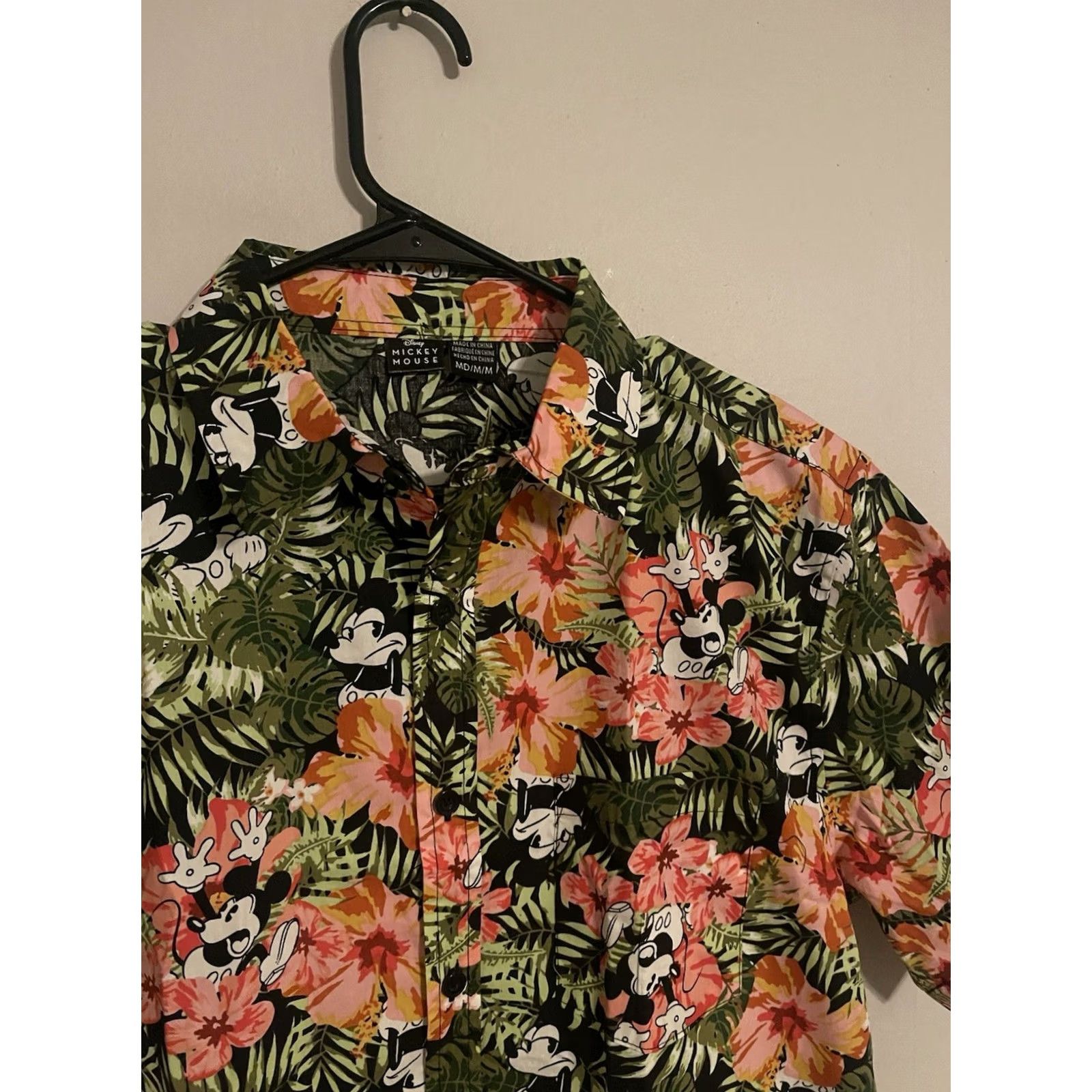 Disney Disney Mickey Mouse Floral Hawaiian Shirt Men's Medium Multicolor Button Casual Size US M / EU 48-50 / 2 - 2 Thumbnail