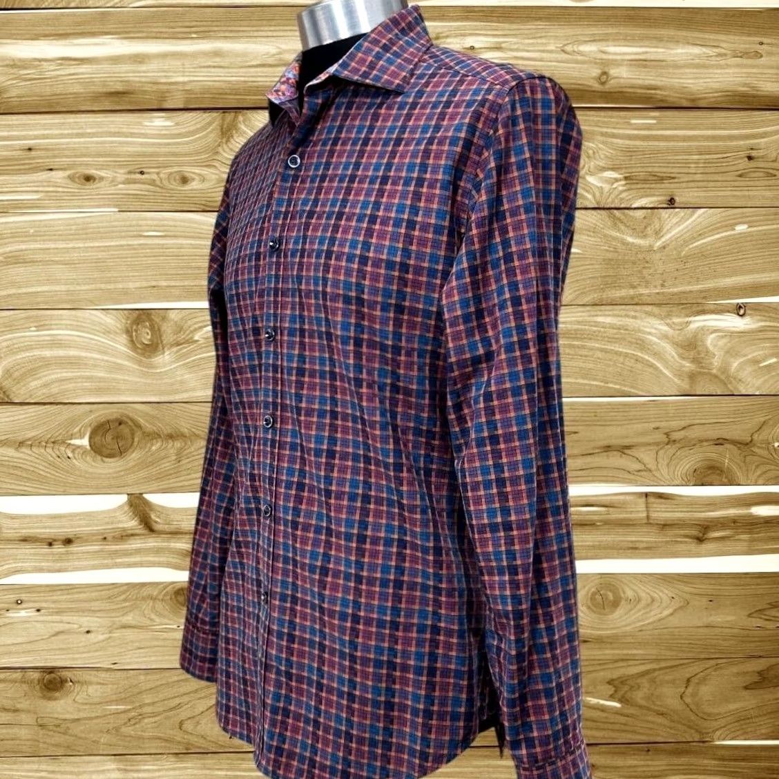 Robert Graham Robert Graham Shirt Mens Button-Up Plaid Blue Orange Colorful Office Work S Regular Long Sleeve Button-Down Menswear Size US S / EU 44-46 / 1 - 3 Thumbnail