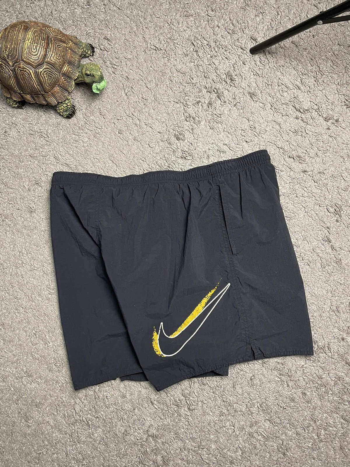 Nike × Vintage Vintage Nike Nylon Black Big Logo Shorts y2k Size US 36 / EU 52 - 5 Thumbnail