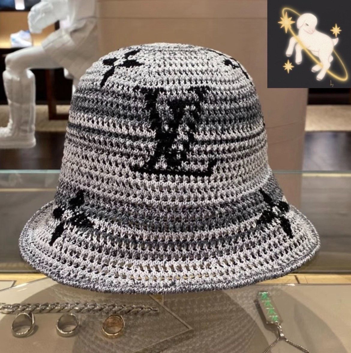 Louis Vuitton Louis Vuitton Gray Hat S Men Size ONE SIZE - 1 Thumbnail