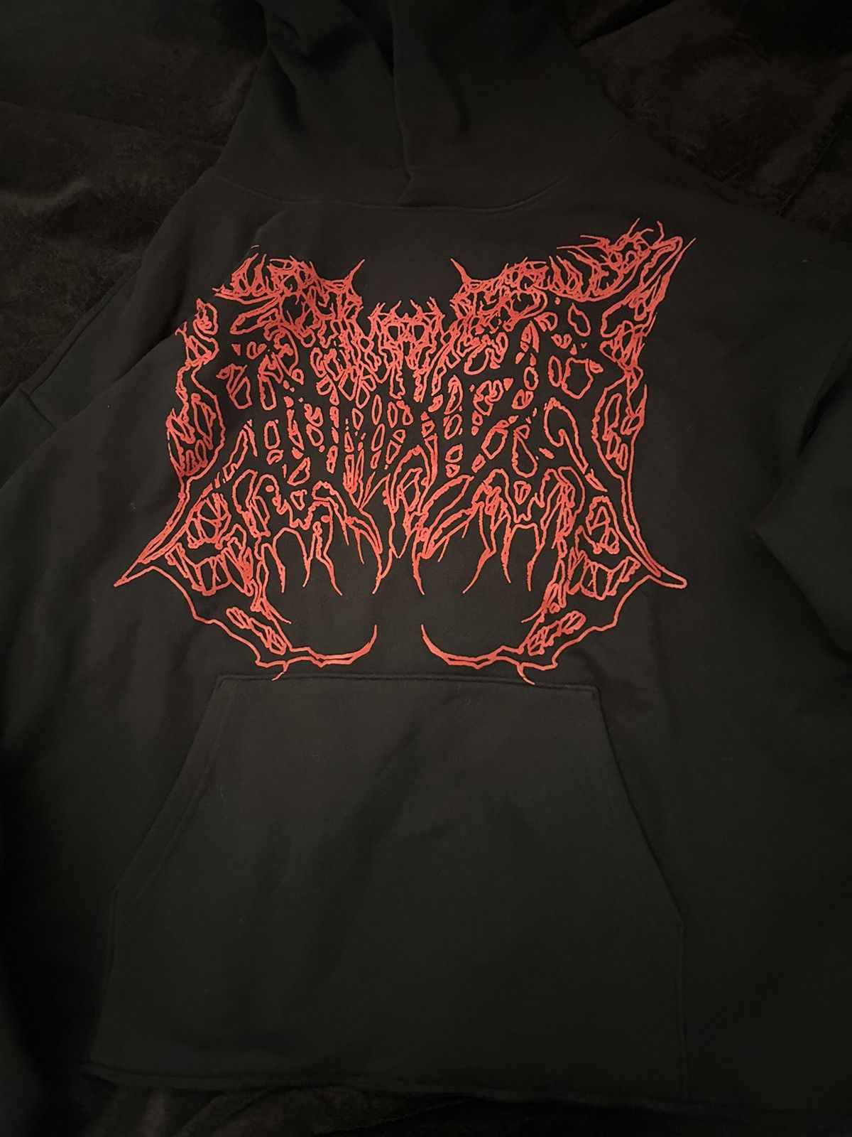 image of Destroy Lonely x Ken Carson Homixide Gang 5Th Amendment Hoodie in Black, Men's (Size XL)