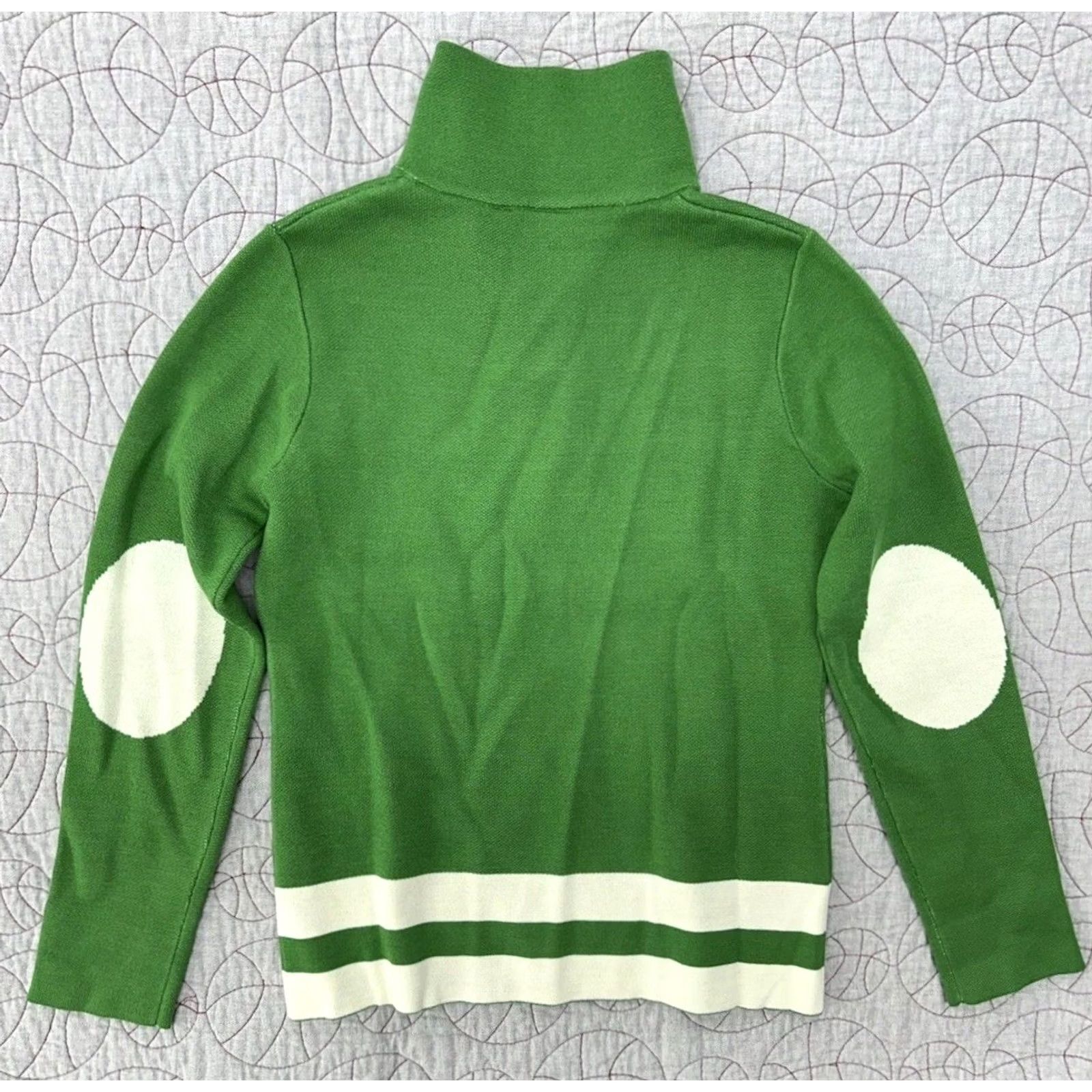 Calvin Klein VINTAGE CK Bradley St. Moritz 1/2 Zip Merino Blend Kelly Green Half Zip Sweater Medium Women Size M / US 6-8 / IT 42-44 - 2 Thumbnail