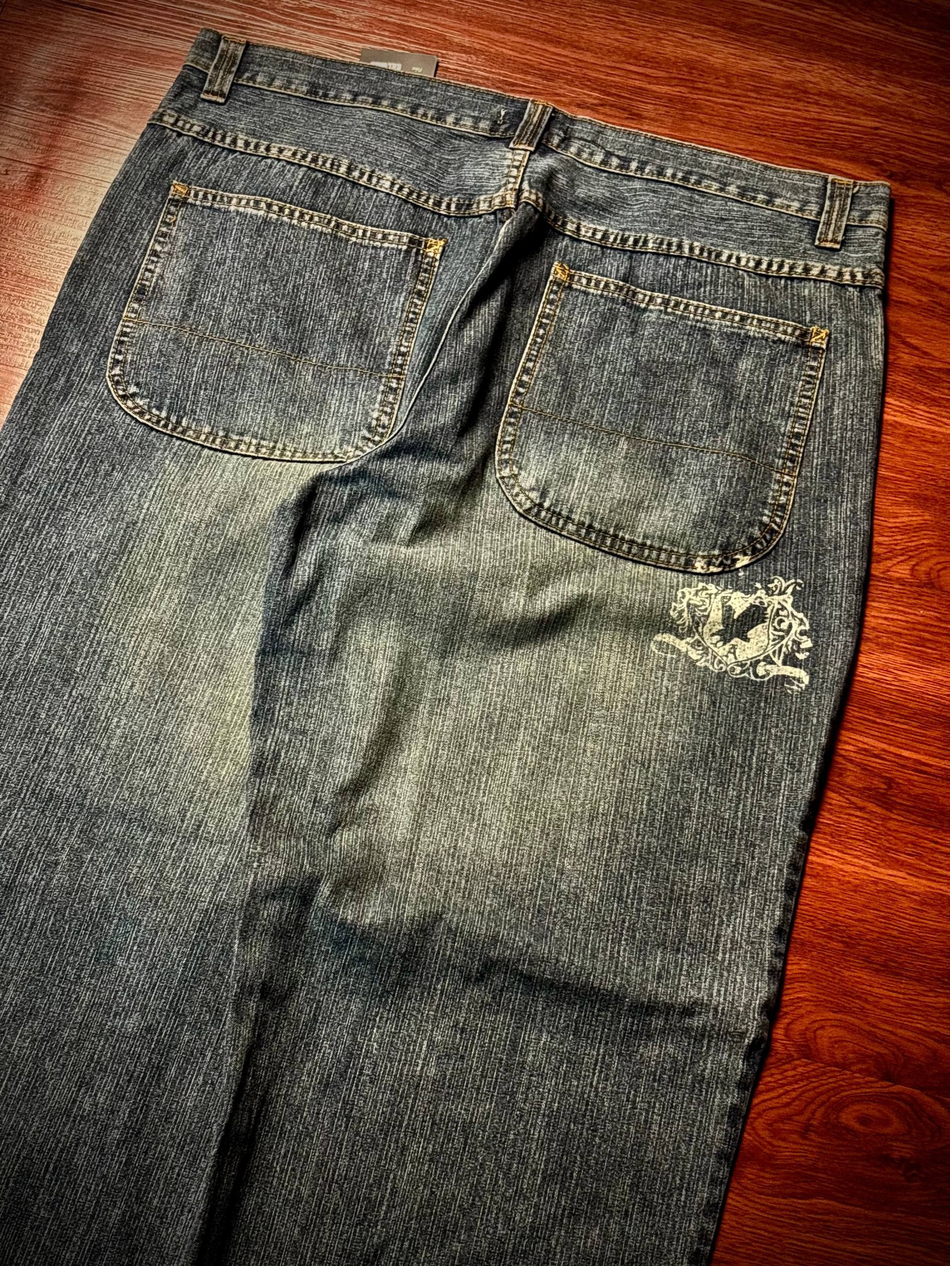 JNCO Vintage 00s Blue BR Classic Denim Pants Logo Backhit Jnco Size US 40 / EU 56 - 3 Thumbnail