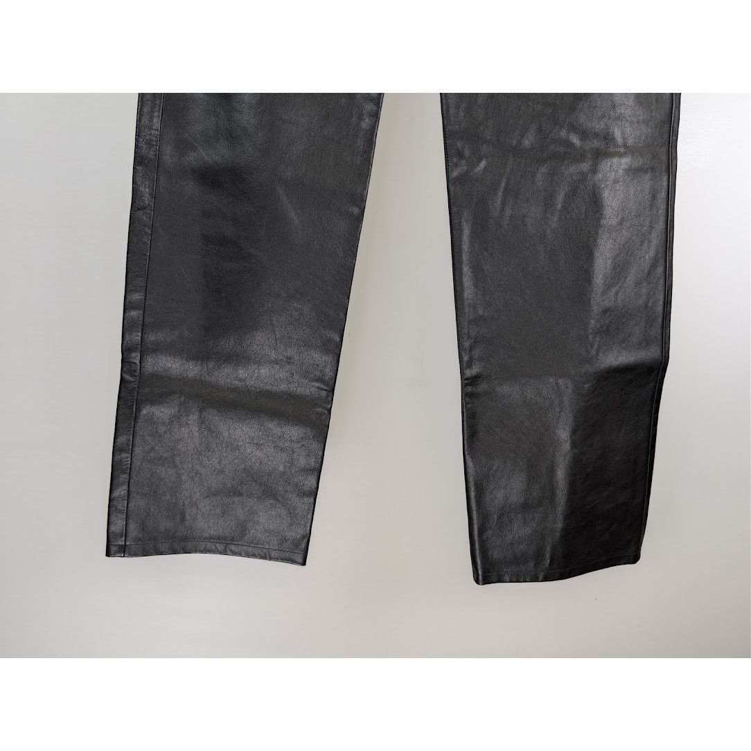 Balenciaga o1rshd1 Soft Matte Leather Medium Fit Pants in Black Size US 32 / EU 48 - 3 Thumbnail