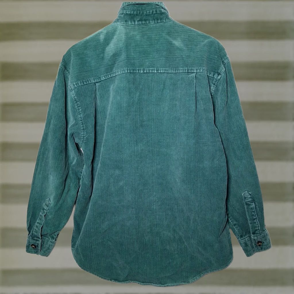 Vintage VINTAGE Stefano Basics Corduroy Shirt Medium Wide Wale Distressed Grunge Work Green WOMEN Shirt Jacket 90s Fashion Size M / US 6-8 / IT 42-44 - 1 Thumbnail