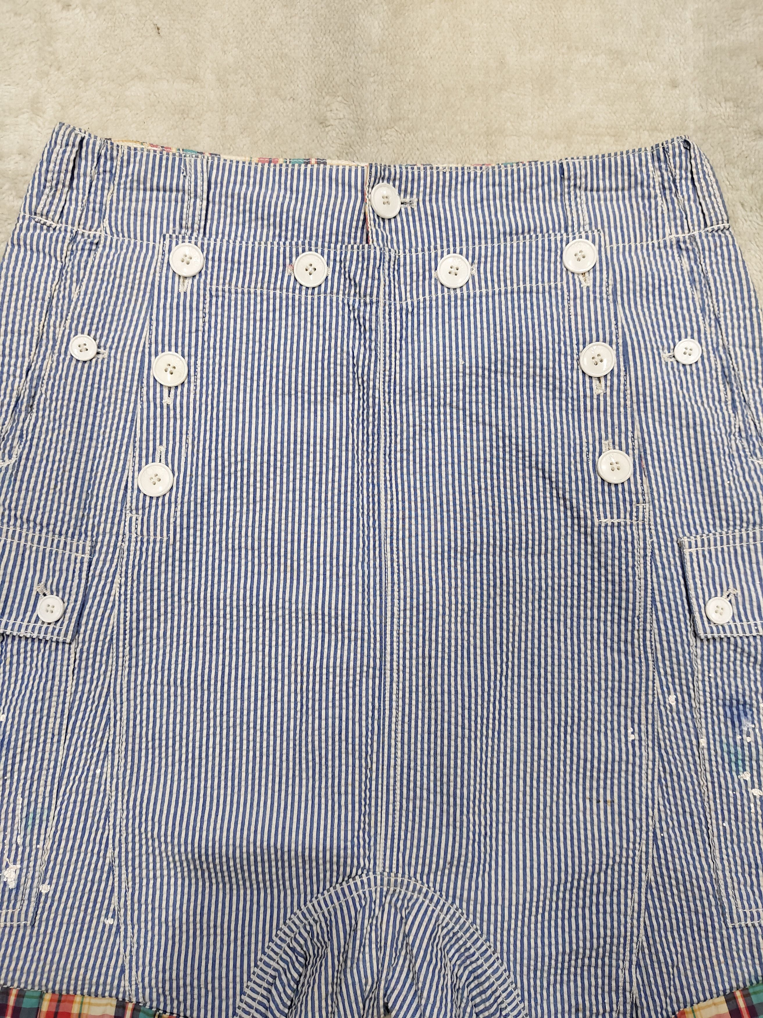 Ne-Net 🇯🇵 Ne-Net 🇯🇵 Sailor Seersucker Drop Crotch Cargo Pant Size 30" / US 8 / IT 44 - 2 Thumbnail