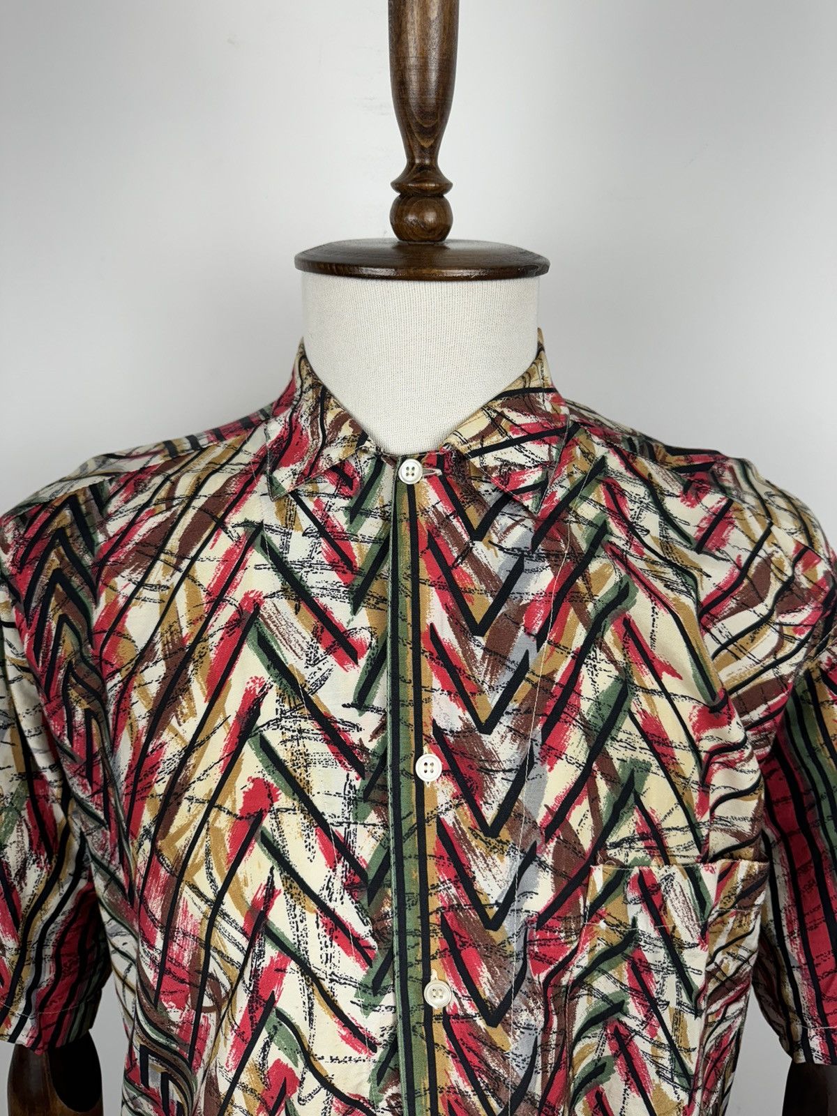 Japanese Brand × Vintage Vintage Condor Crazy Abstract Multicolour Short Sleeve Shirt Size US L / EU 52-54 / 3 - 2 Thumbnail