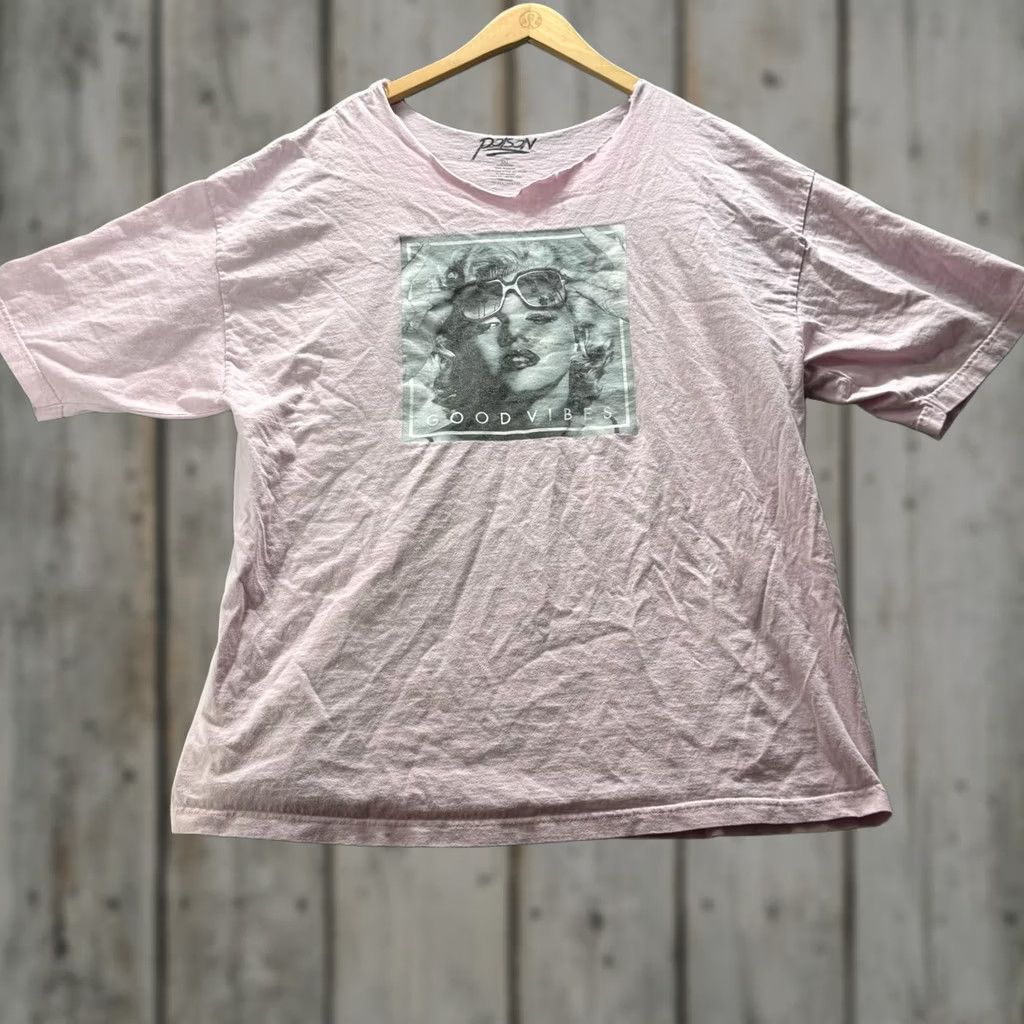 Pinko Popular Poison Shirt Mens 3XL Pink Good Vibes Retro Portrait Graphic Tee Crewneck Size US XXL / EU 58 / 5 - 1 Thumbnail