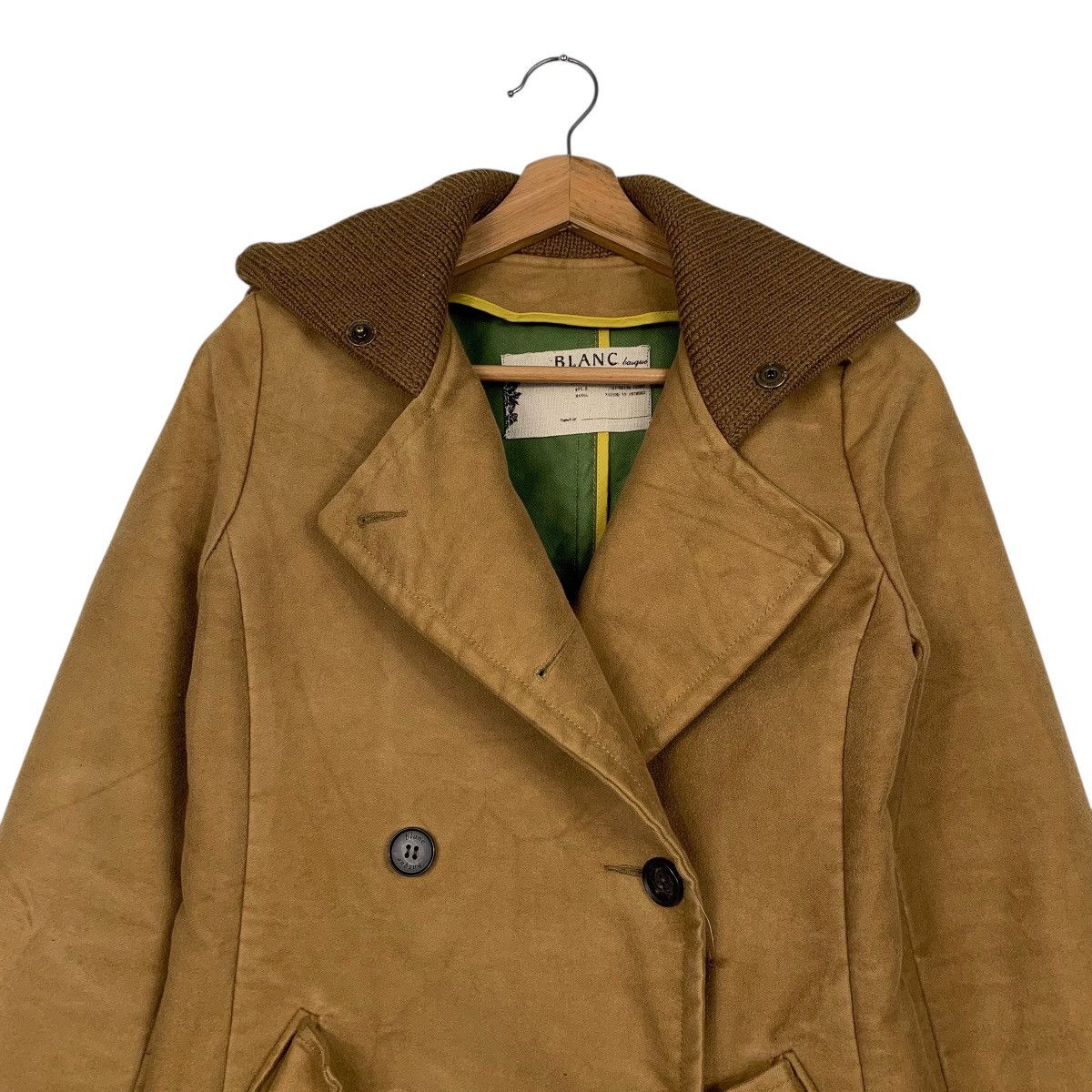 Japanese Brand Blanc Basque Double Breasted Coat Size XS / US 0-2 / IT 36-38 - 2 Thumbnail