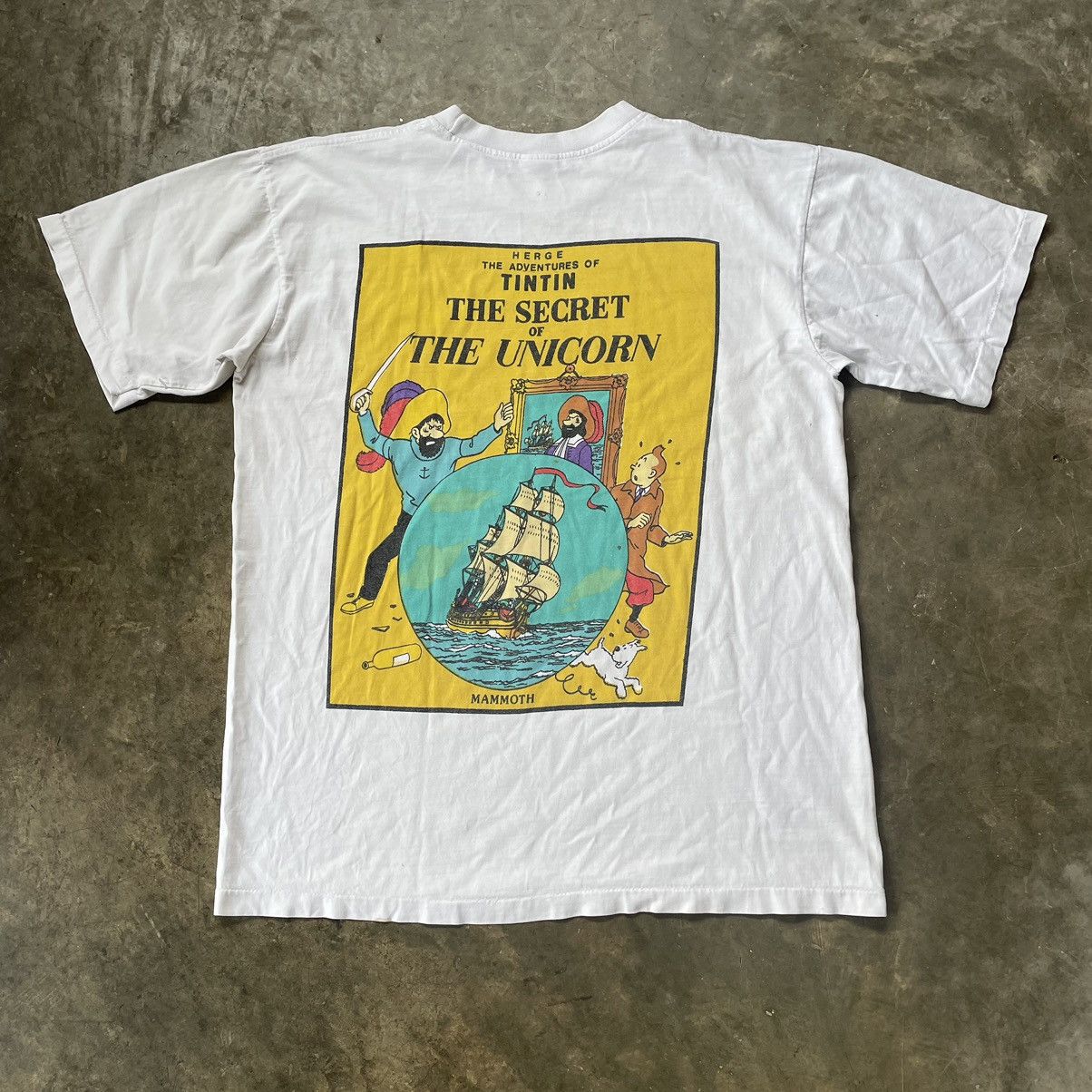 image of Vintage Tintin T-Shirt in White, Men's (Size XL)