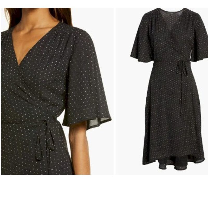 Lulus LULUS Farah Wrap Dress Pindot Triangle Print High low Midi Size M / US 6-8 / IT 42-44 - 5 Thumbnail