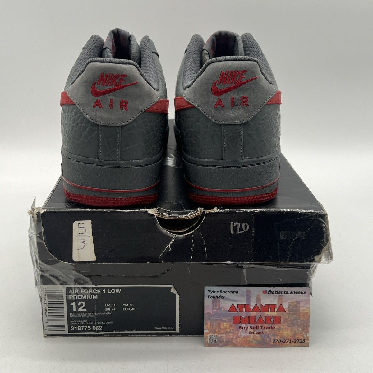 Nike Air Force 1 Flint varsity red Size US 12 / EU 45 - 3 Thumbnail