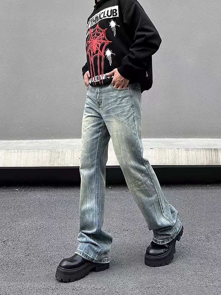 Japanese Brand × Jean Vintage Textured Washed and Aged Micro Flare Jeans Size US 30 / EU 46 - 6 Thumbnail