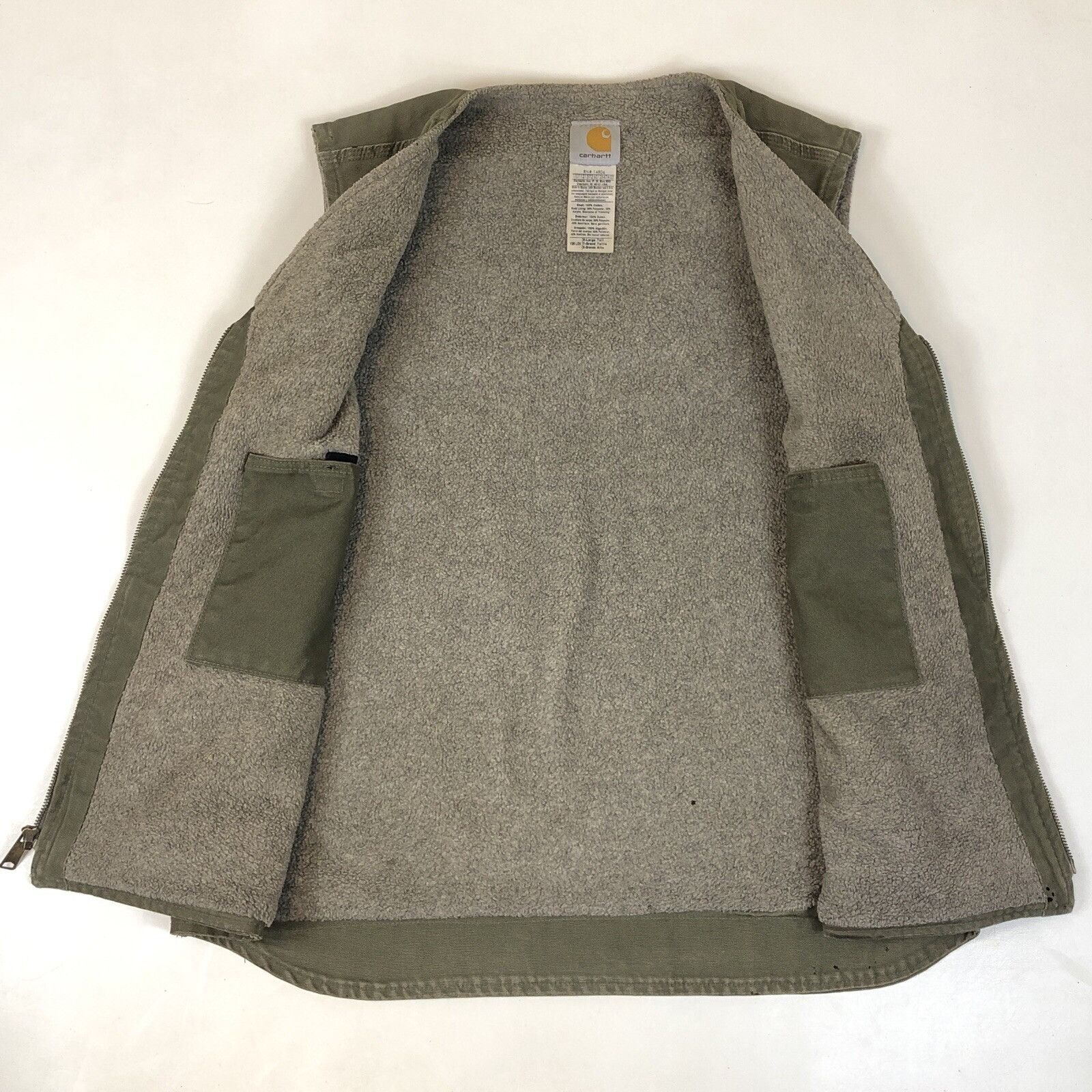 Carhartt Carhartt Mens V26 LOV Green Canvas Full Zip Sherpa Lined Dis Size US XL / EU 56 / 4 - 5 Thumbnail