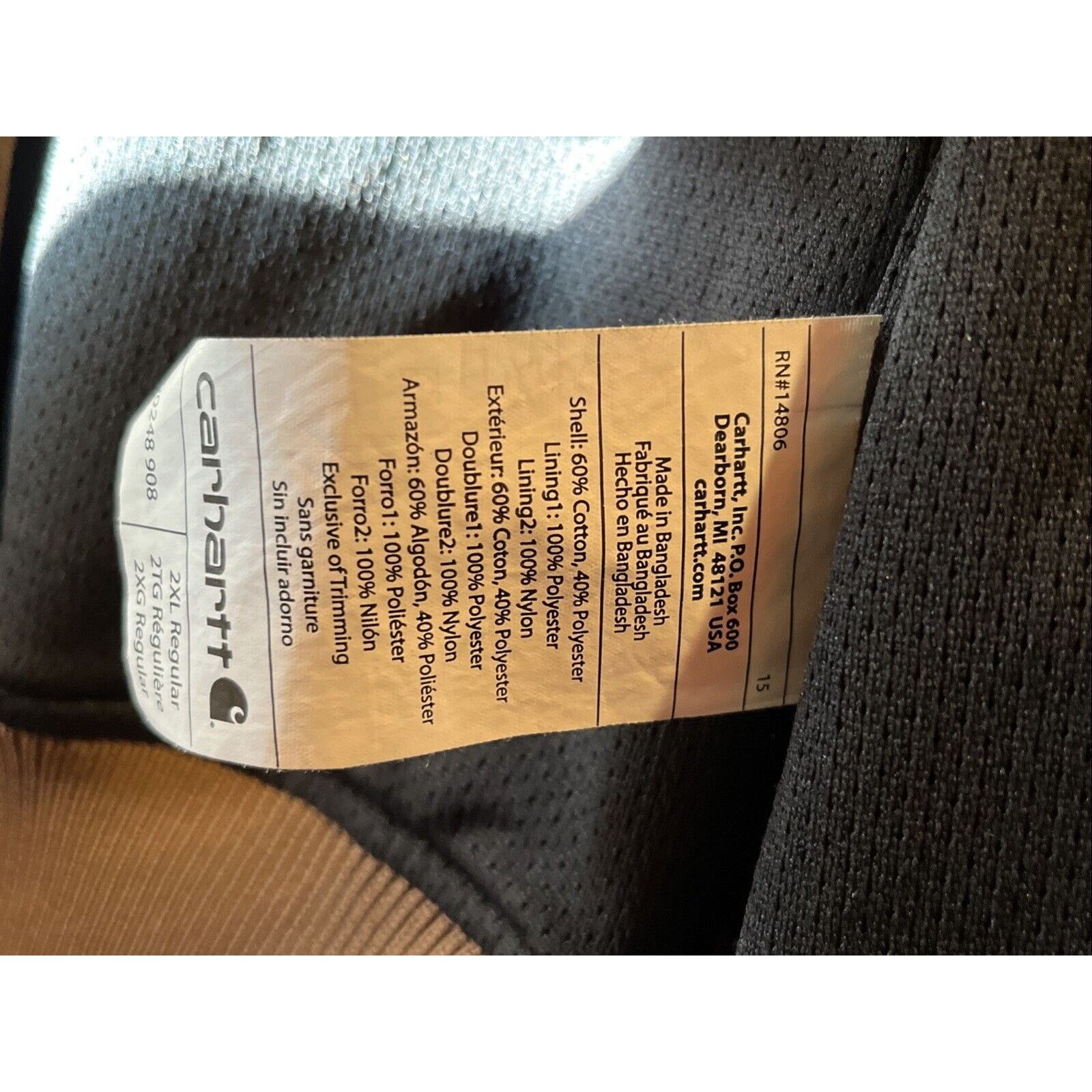 Carhartt Carhartt Men’s XXL Tan Brown Jacket Quick Duck Canvas Work Size US XXL / EU 58 / 5 - 7 Thumbnail