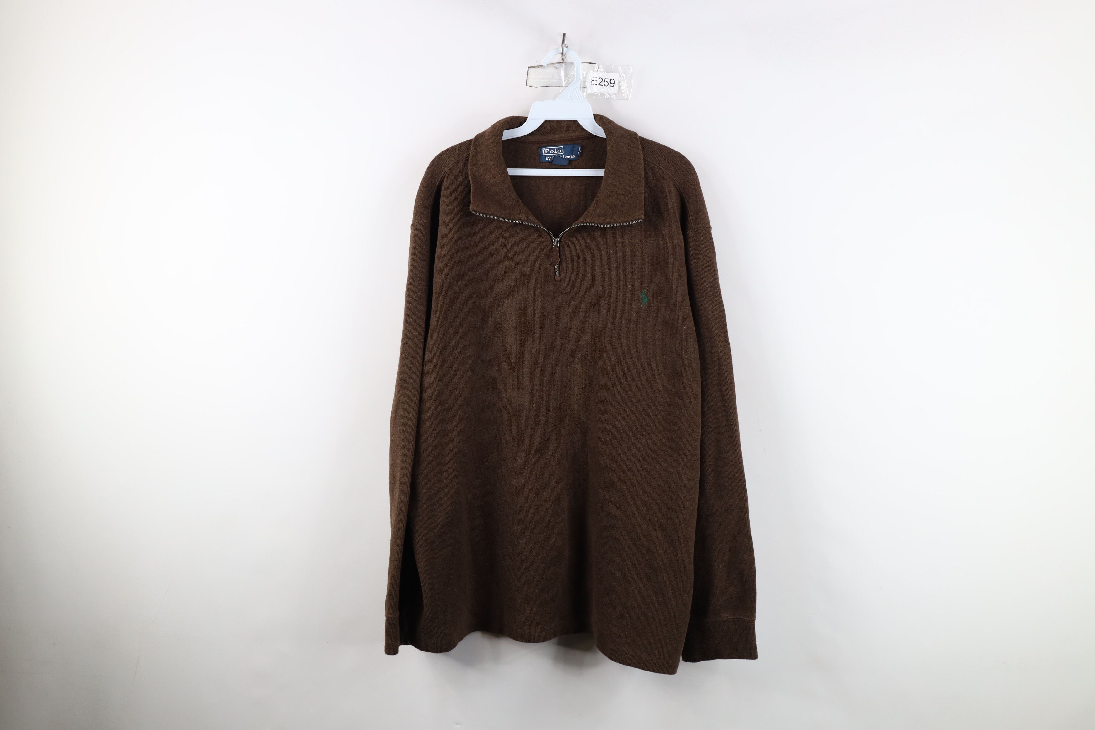 Ralph Lauren Vintage 90s Ralph Lauren Ribbed Knit Half Zip Sweater Brown Size US XXL / EU 58 / 5 - 1 Thumbnail