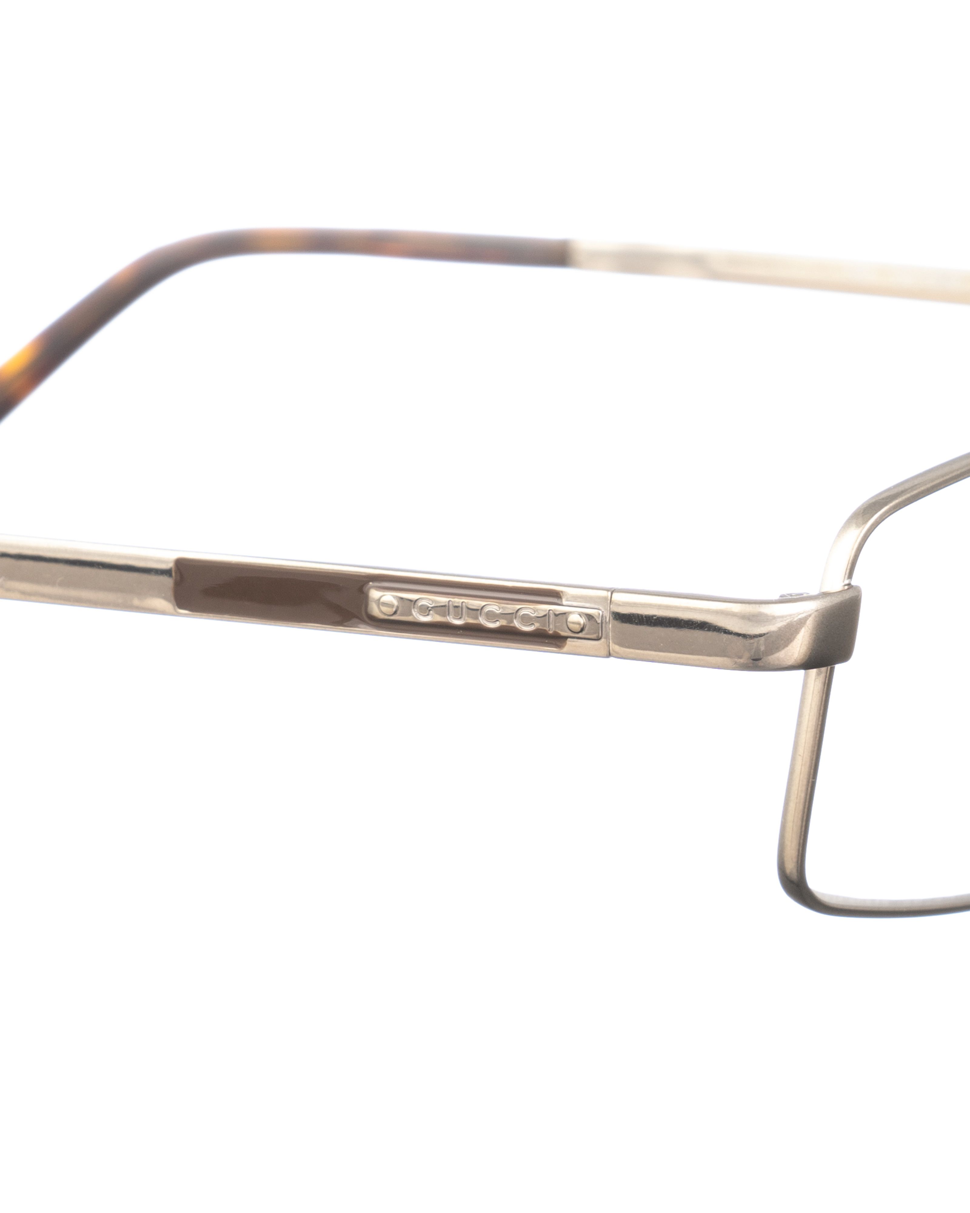 Gucci Gucci 00s Dark Silver Rectangular Thin Glasses Size ONE SIZE - 3 Thumbnail