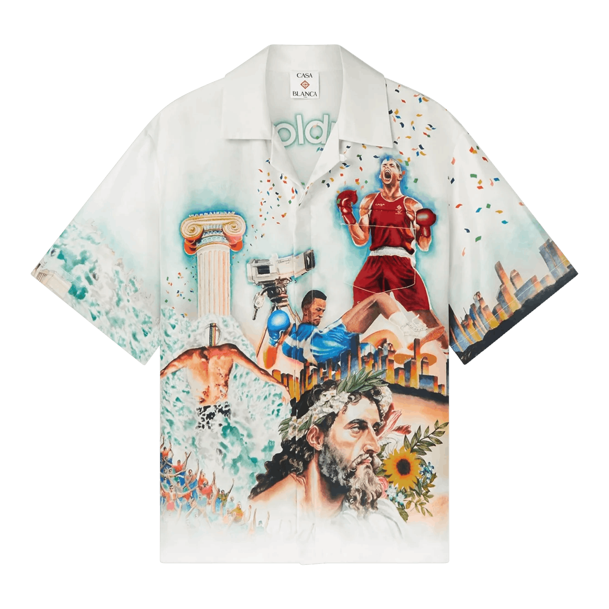 Casablanca Silk Twill Short Sleeve Cuban Collar Shirt Celebration Du Sp Size US L / EU 52-54 / 3 - 1 Thumbnail