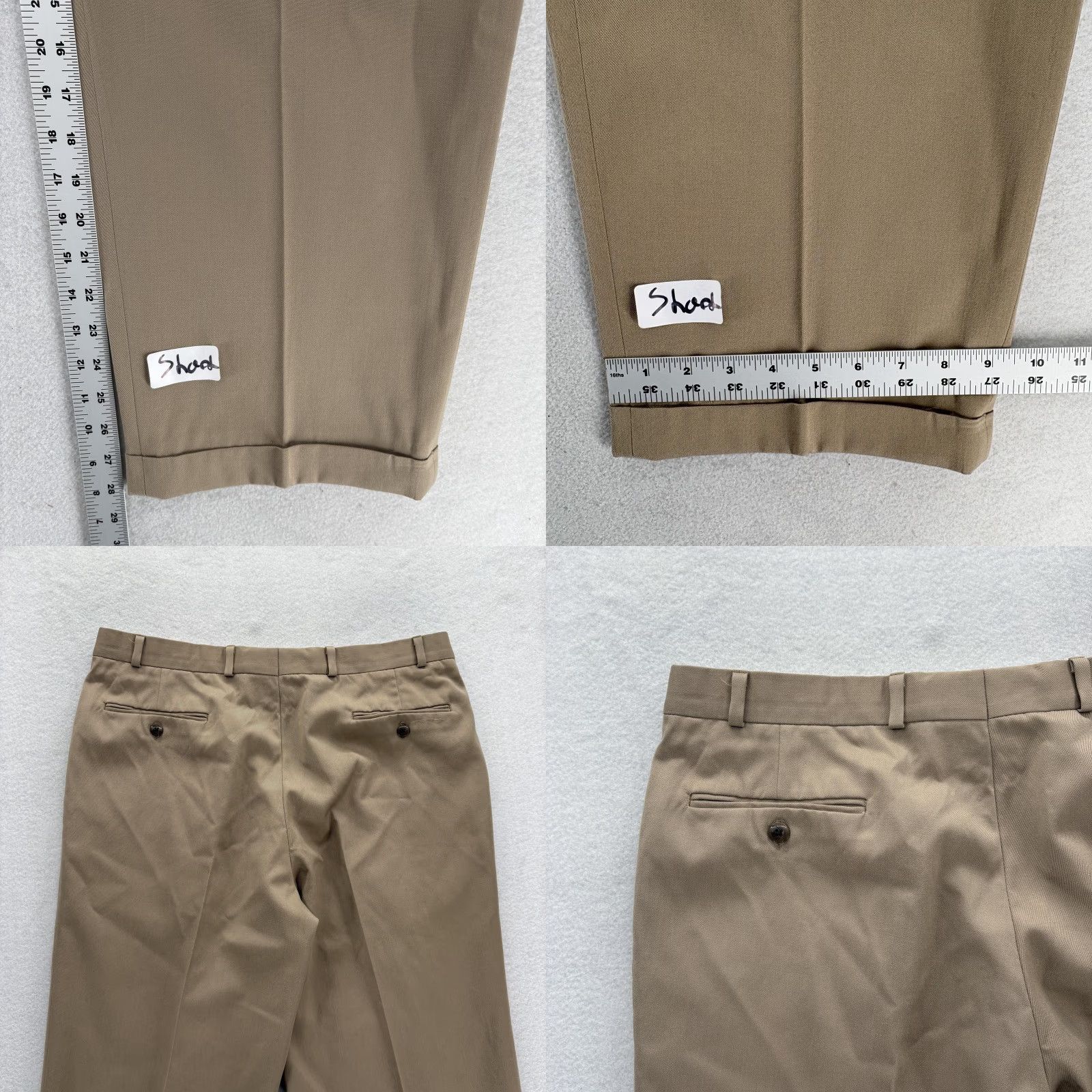 Ralph Lauren VINTAGE Polo University Ralph Lauren Dress Pants Mens 36x28 Wool Pleated Cuffed Beige 90s Boy Mens Pants Size US M / EU 48-50 / 2 - 8 Thumbnail