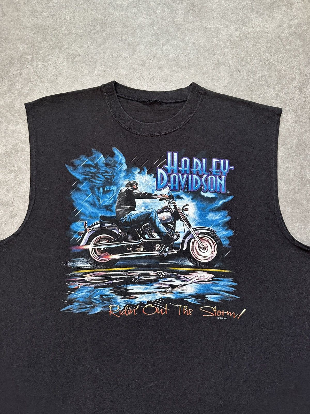 Harley Davidson Harley Davidson Sleeveless Shirt 90s Biker Punk Chopped Tee Size US XL / EU 56 / 4 - 1 Thumbnail