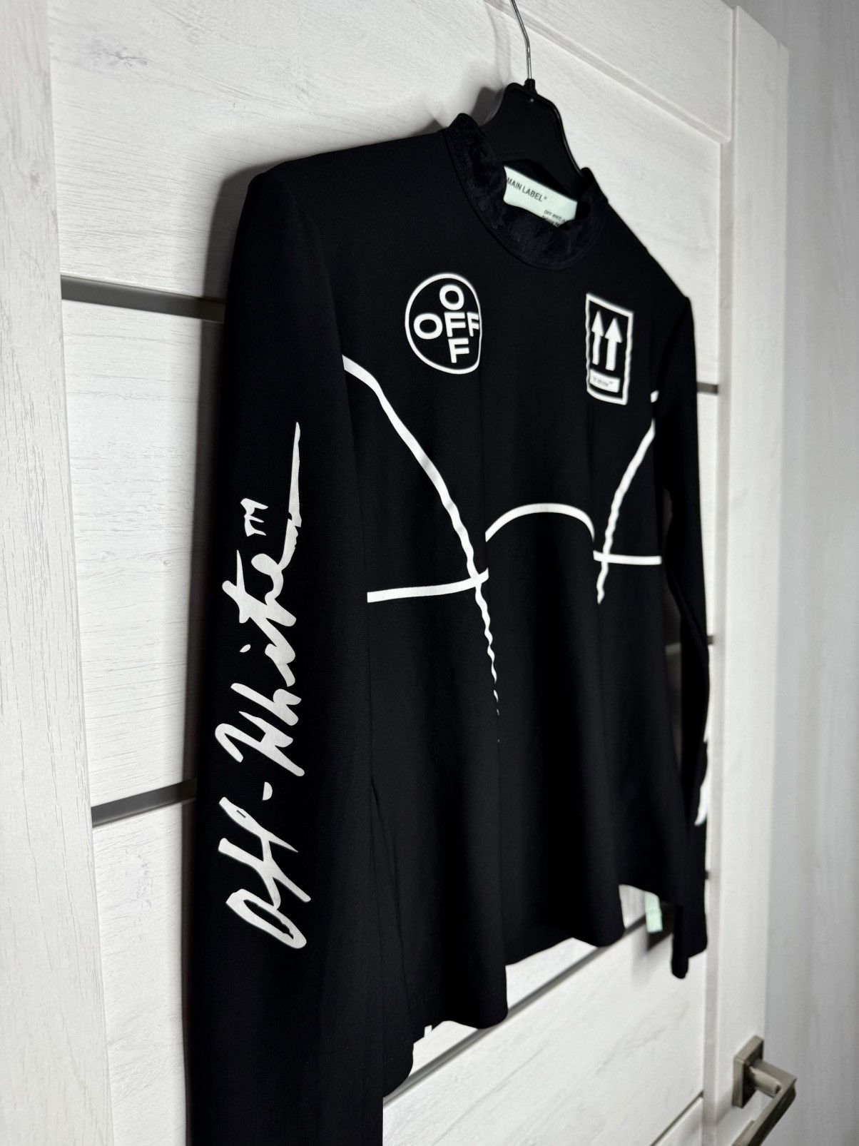 Off-White OFF-WHITE Diagonal Print Long-Sleeve Top T-Shirt Arrows Logo Size S / US 4 / IT 40 - 4 Thumbnail