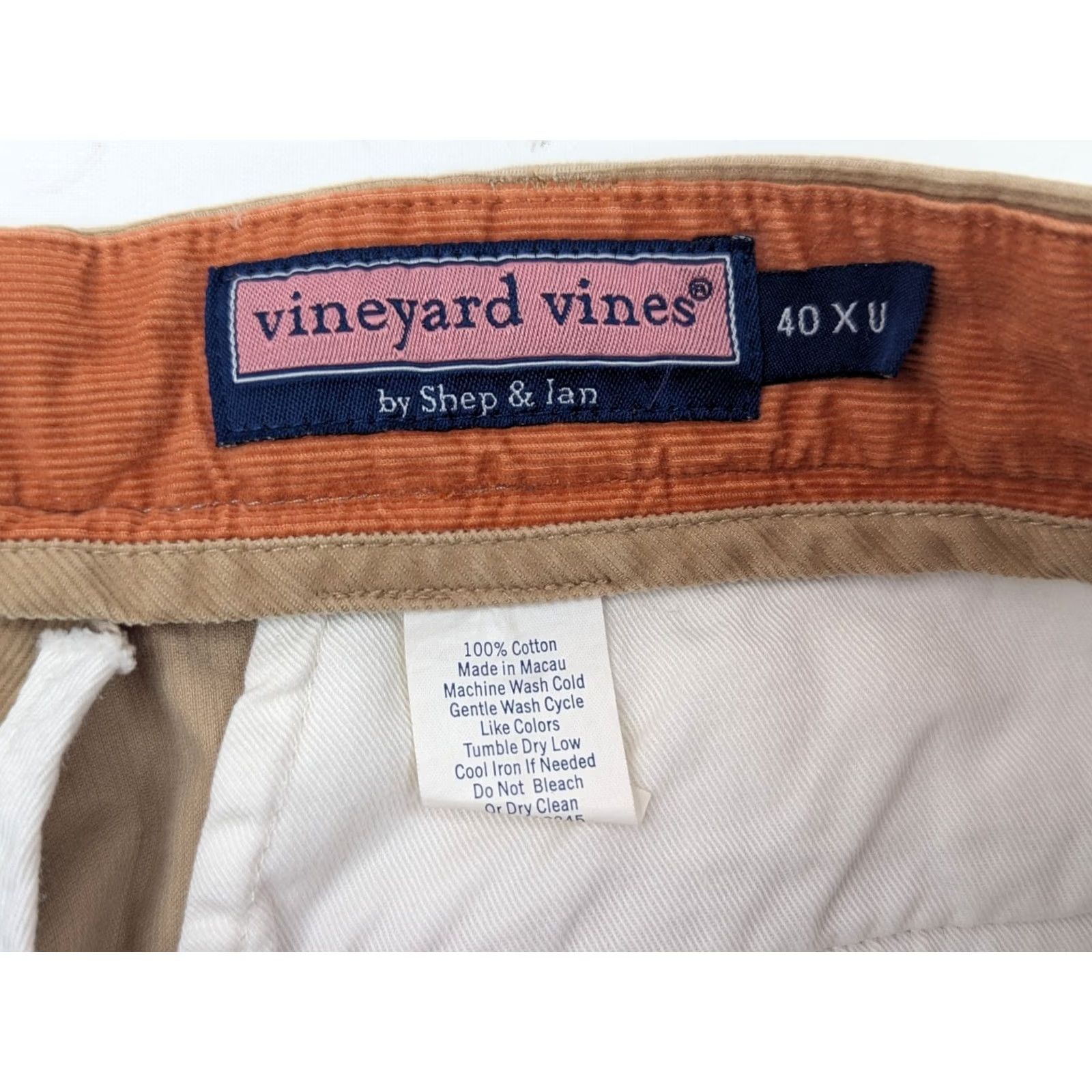 Vineyard Vines Vineyard Vines Cotton Corduroy 5-Pocket Straight Leg Pants Men 40 (Fits 37x30.5) Beige Brown Size US 37 - 7 Thumbnail