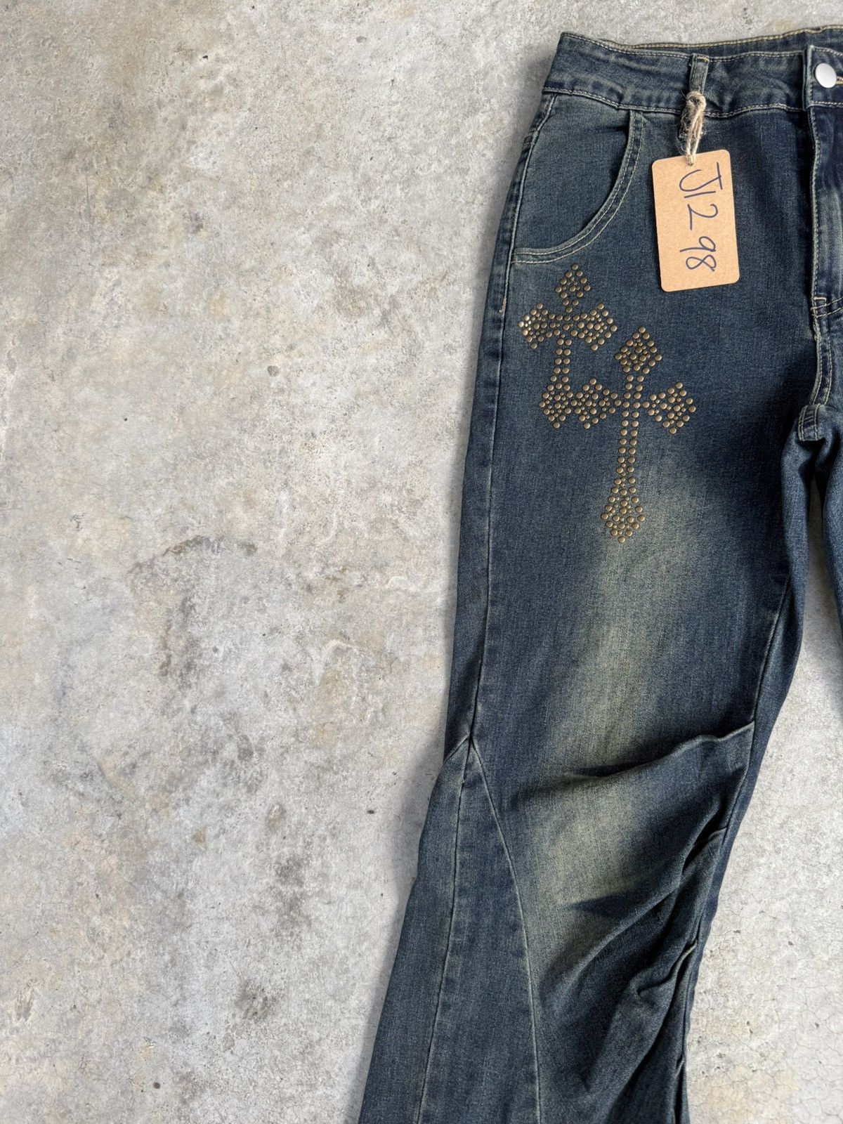 Le Grande Bleu (L.G.B.) Japanese Romwe Flared Jeans style Chrome Heart Size US 28 / EU 44 - 4 Thumbnail