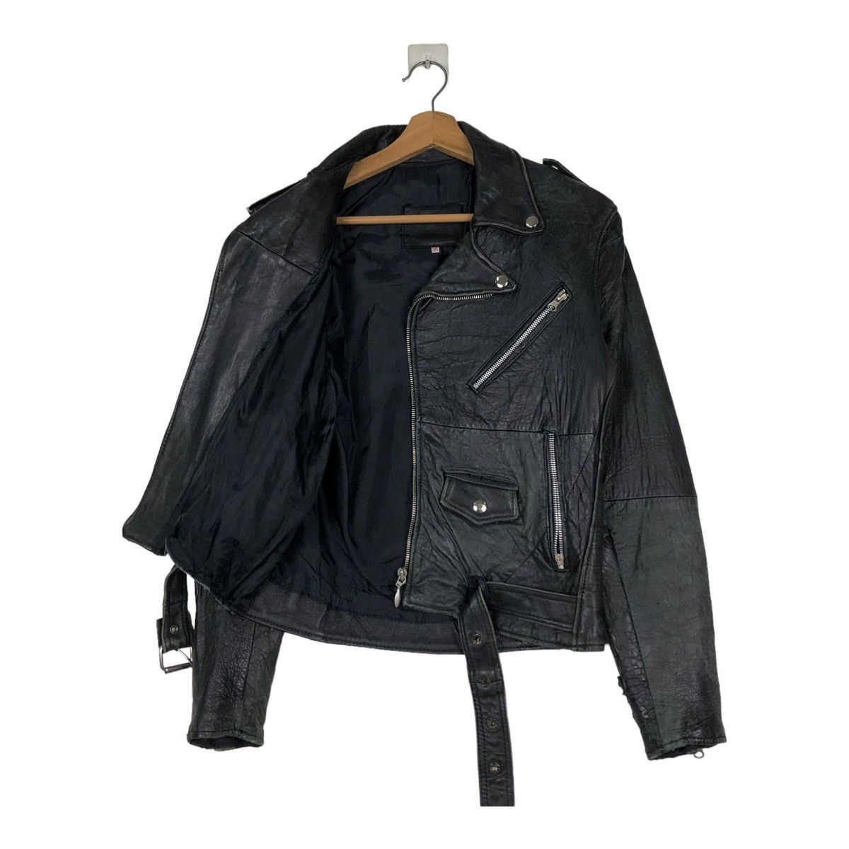 Toyo Enterprises 🔥VINTAGE LEATHER BIKER JACKET DOUBLE BREAST Size US S / EU 44-46 / 1 - 12 Thumbnail
