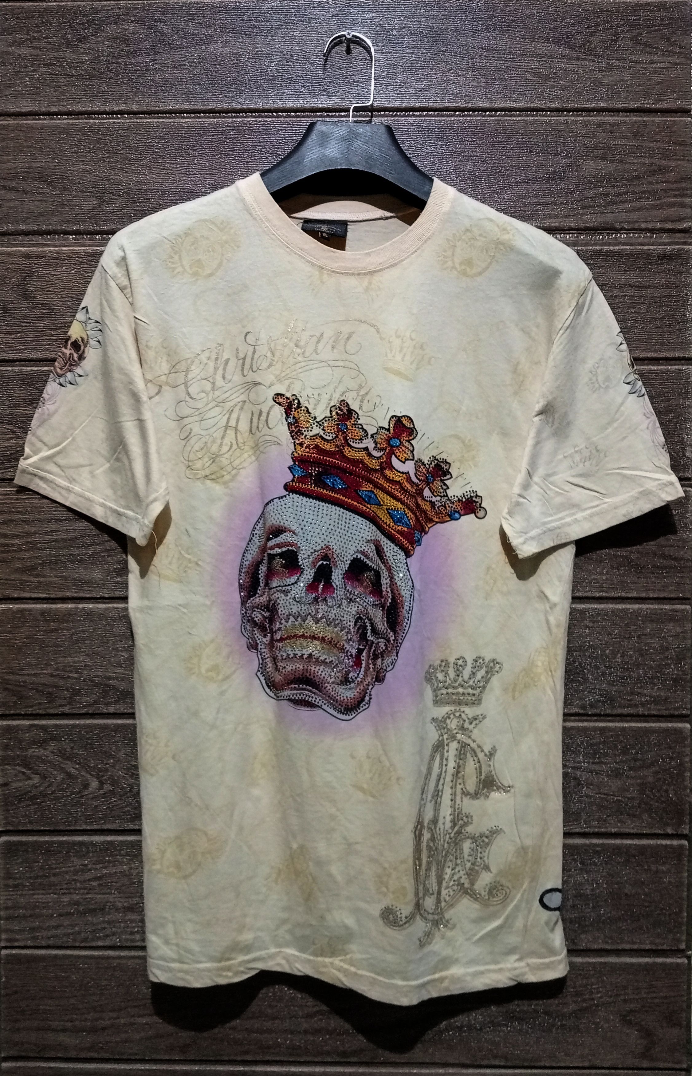 Vintage Christian Audigier Skulls Tee Very Rare
