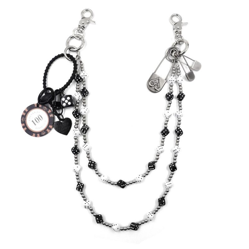 Japanese Brand × Jewelry Retro Bilayer Black White lucky Dice Baccarat Pearl Chain Size ONE SIZE - 13 Thumbnail