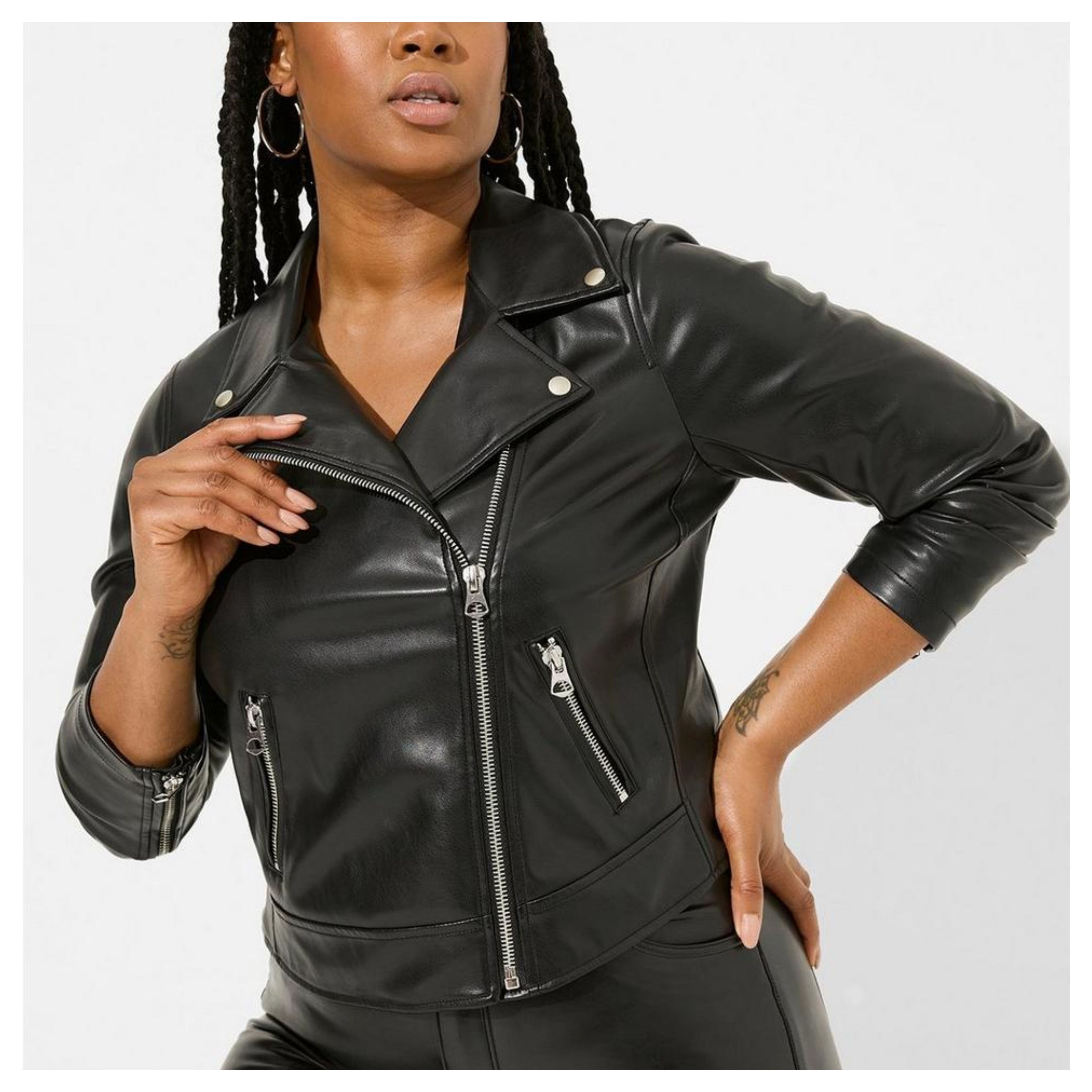 Torrid Torrid Faux Leather Asymmetrical Moto Jacket Size XXL / US 16-18 / IT 52-54 - 2 Thumbnail