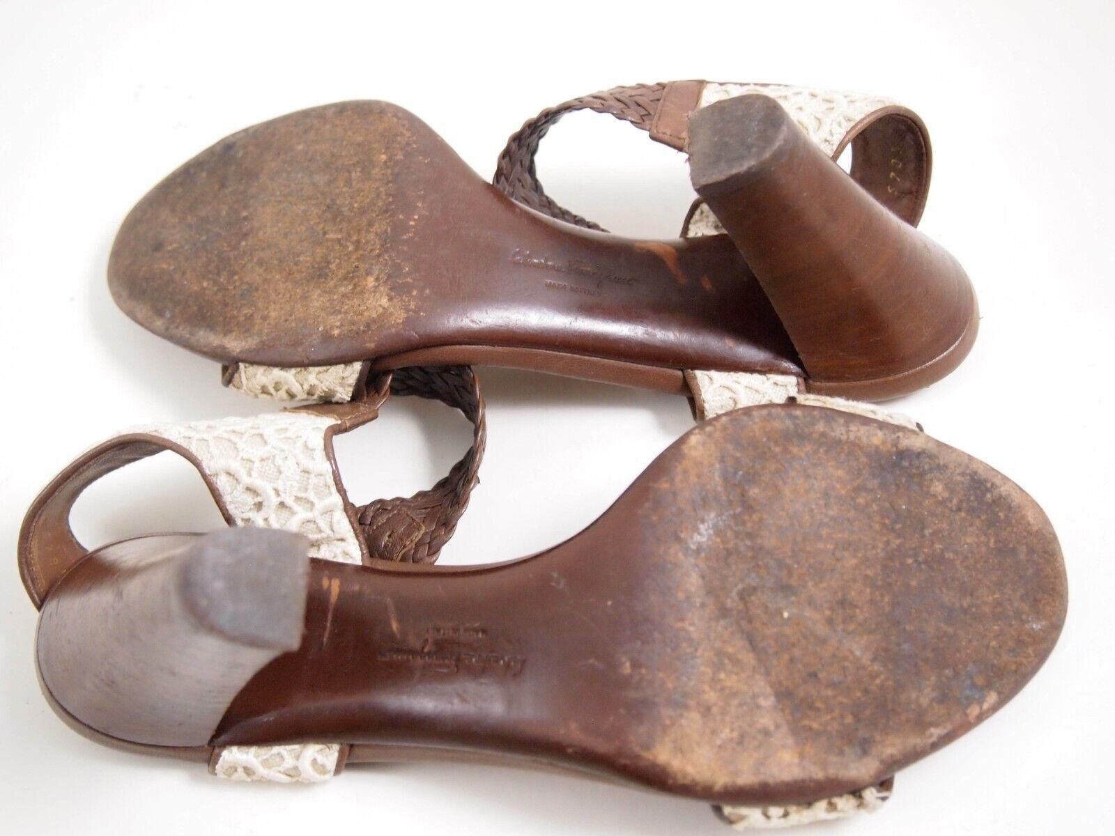 Salvatore Ferragamo Ferragamo Strappy Sandals Brown Leather Lace US 8 EU 38 C Size US 8 / IT 38 - 10 Thumbnail