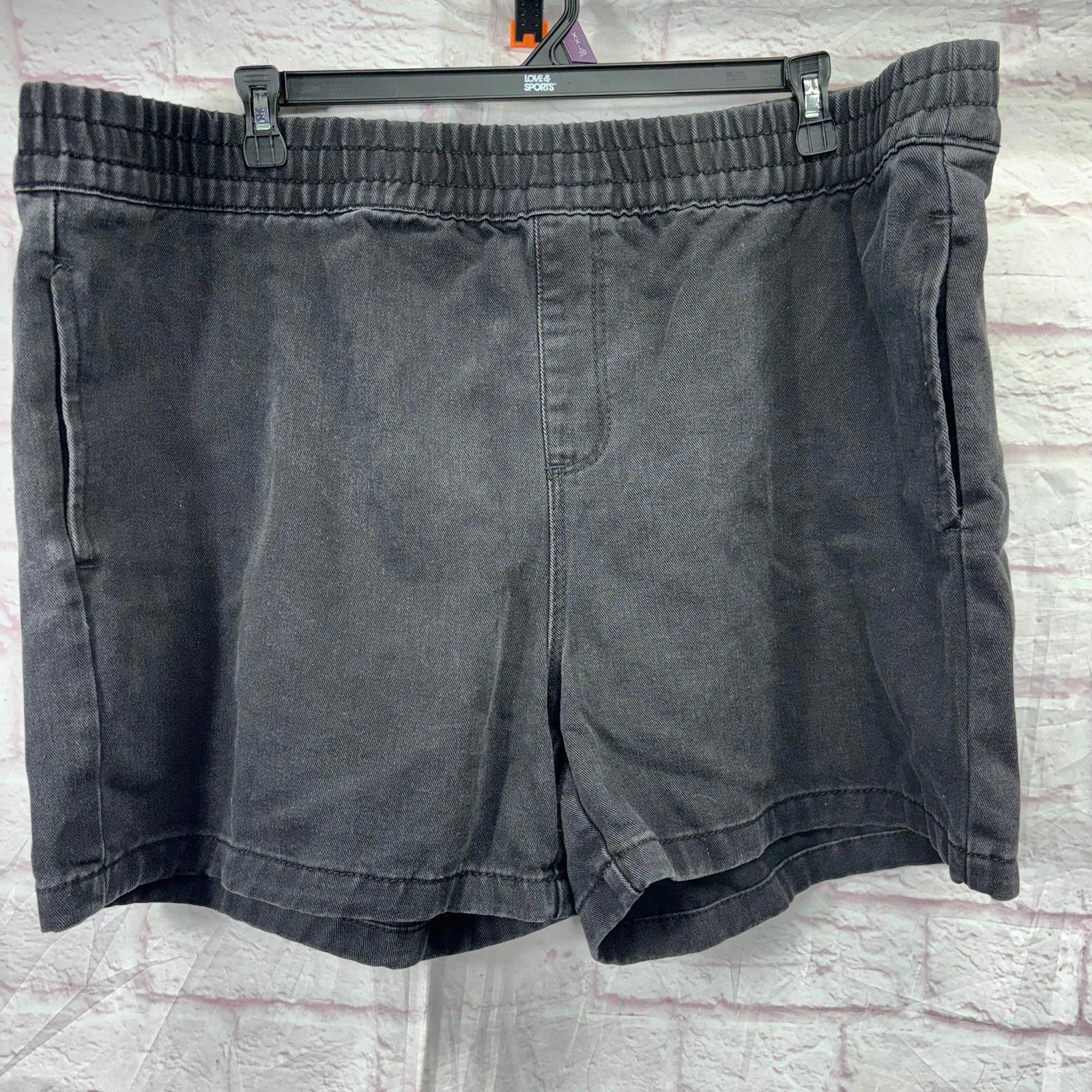 Other Terra & Sky Women's Casual Gray/Black 2X Shorts Size 42" / US 20 - 1 Thumbnail